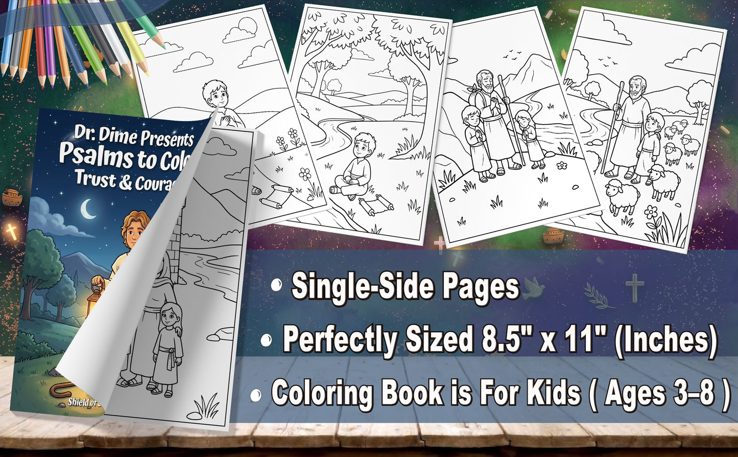 Dr. Dime Presents Psalms to Color – Trust & Courage