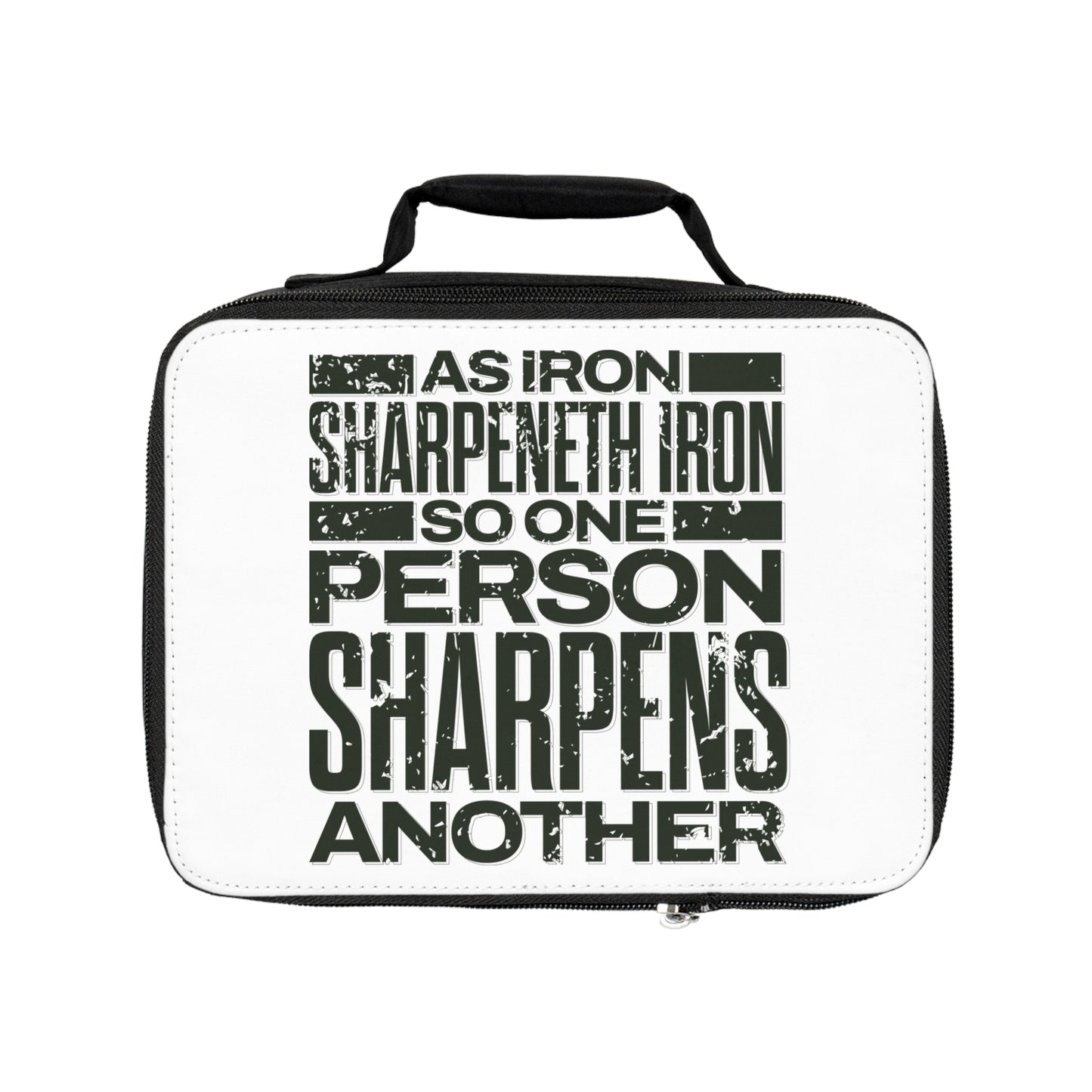 "As Iron Sharpeneth Iron So One Person Sharpens Another" Unisex Lunch Bag - The Shield of Light