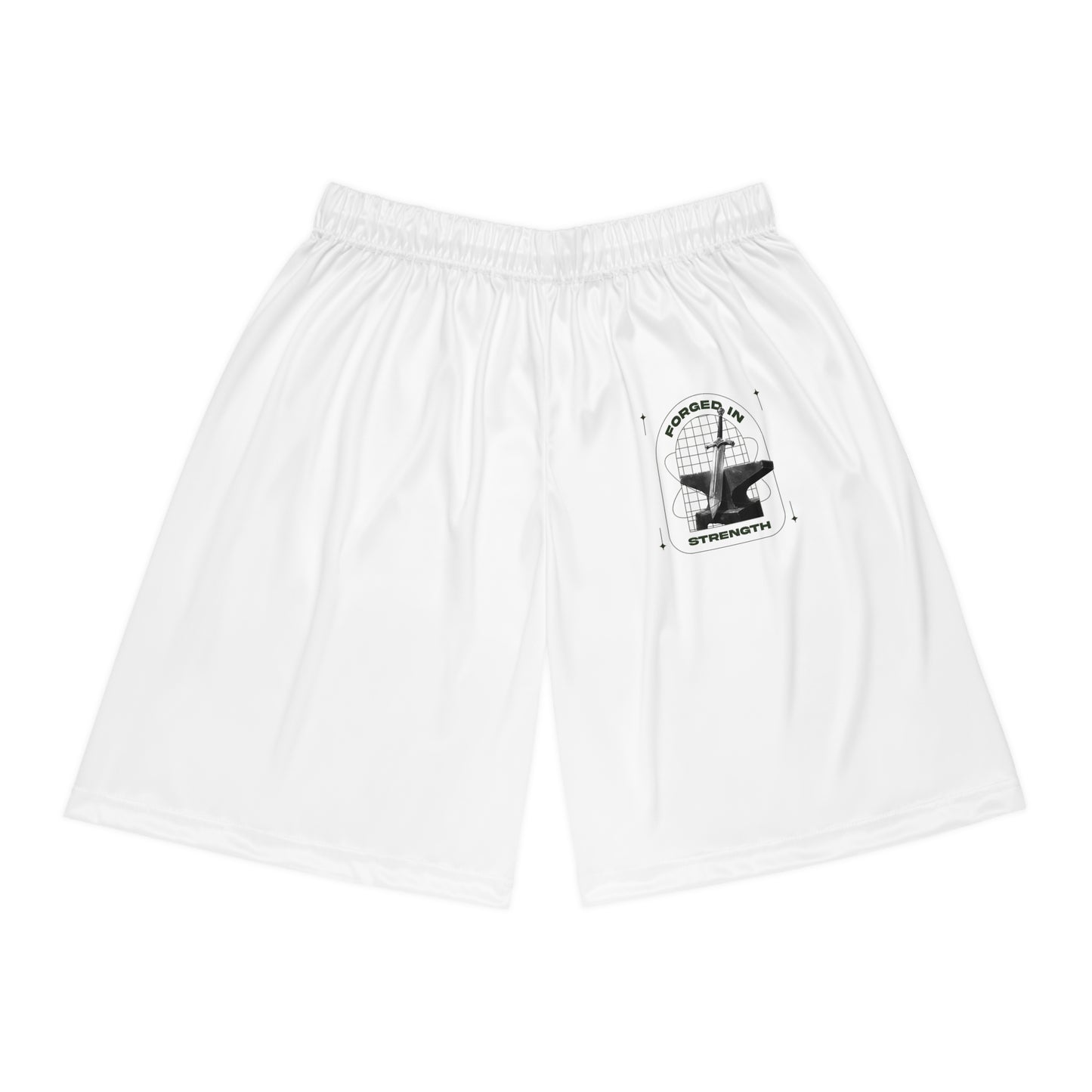 "Forged In Strength" Basketball Shorts - The Shield of Light