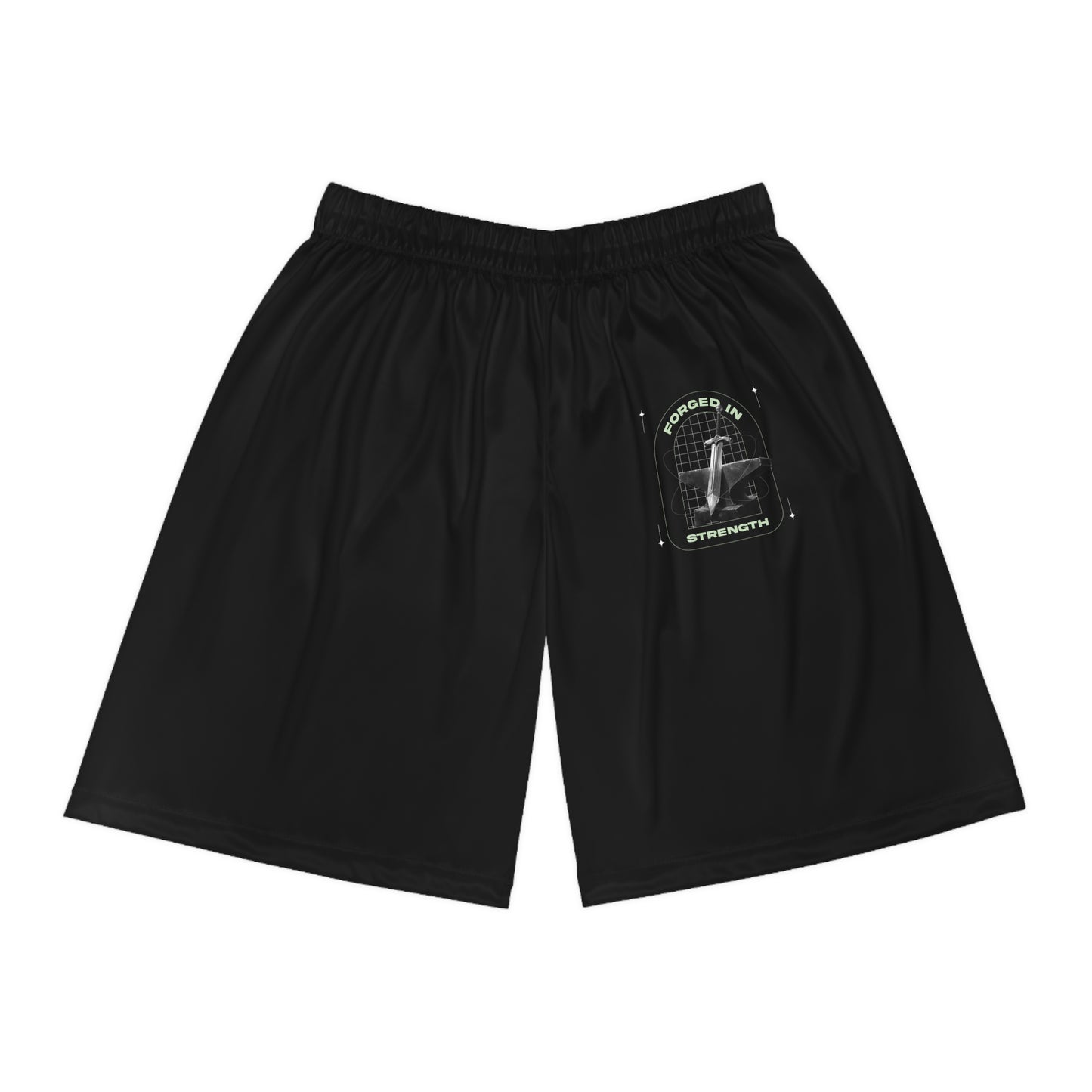 "Forged In Strength" Basketball Shorts - The Shield of Light