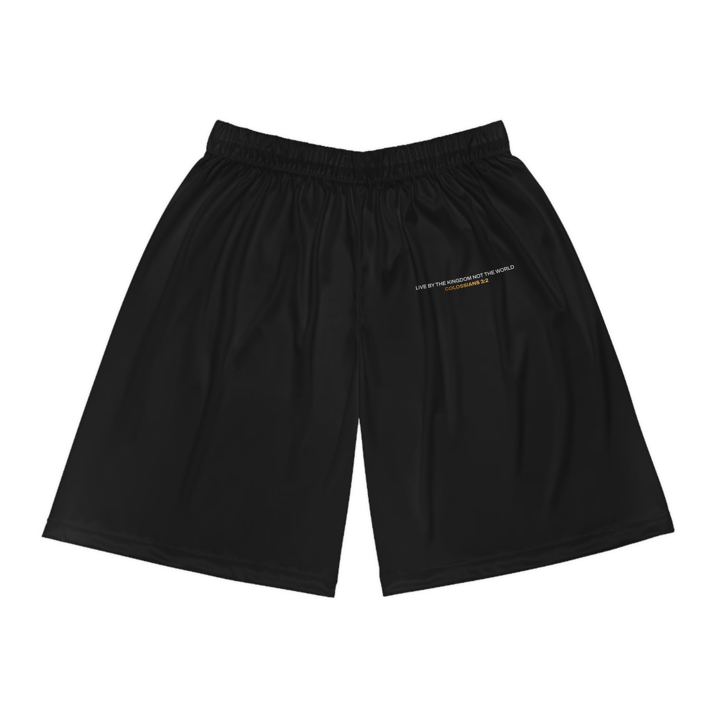 "Live By the Kingdom Not the World Colossians 3:2" Basketball Shorts - The Shield of Light
