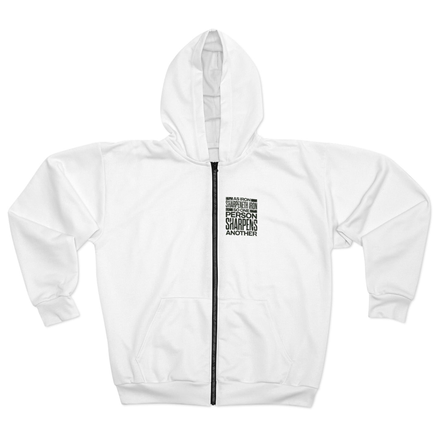 "As Iron Sharpeneth Iron So One Person Sharpens Another" Unisex Zip Hoodie - The Shield of Light