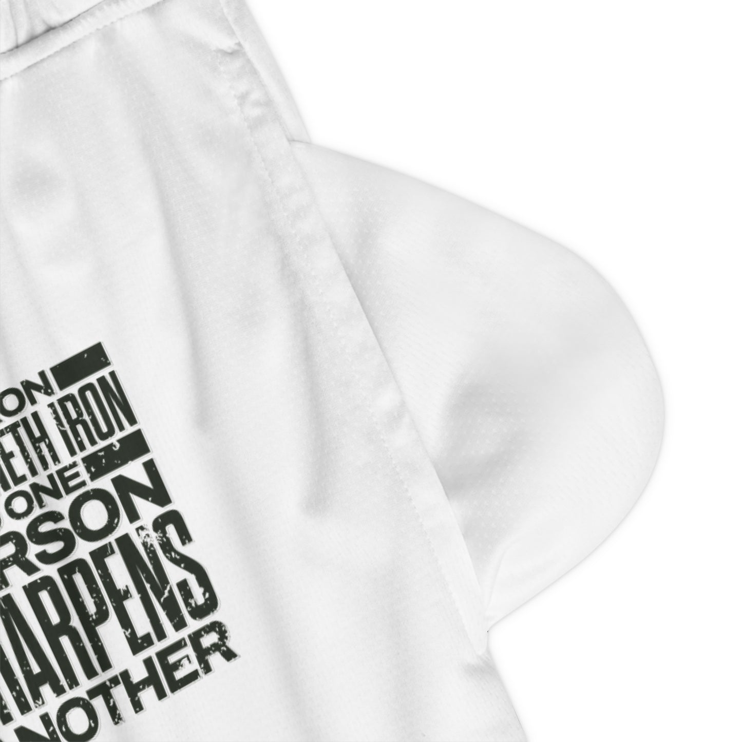 "As Iron Sharpeneth Iron So One Person Sharpens Another" Unisex Basketball Rib Shorts - The Shield of Light