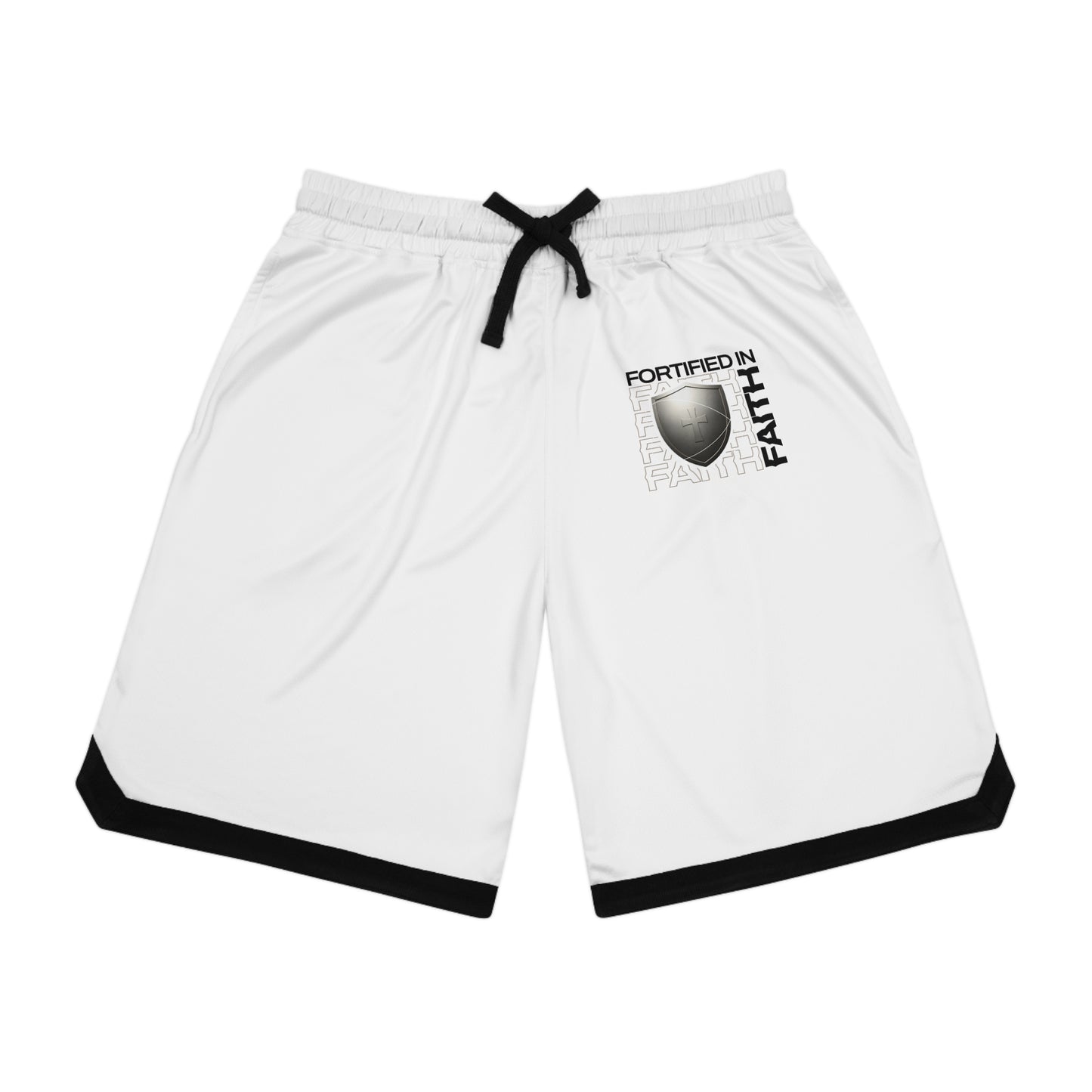 "Fortified In Faith " Unisex Basketball Rib Shorts - The Shield of Light