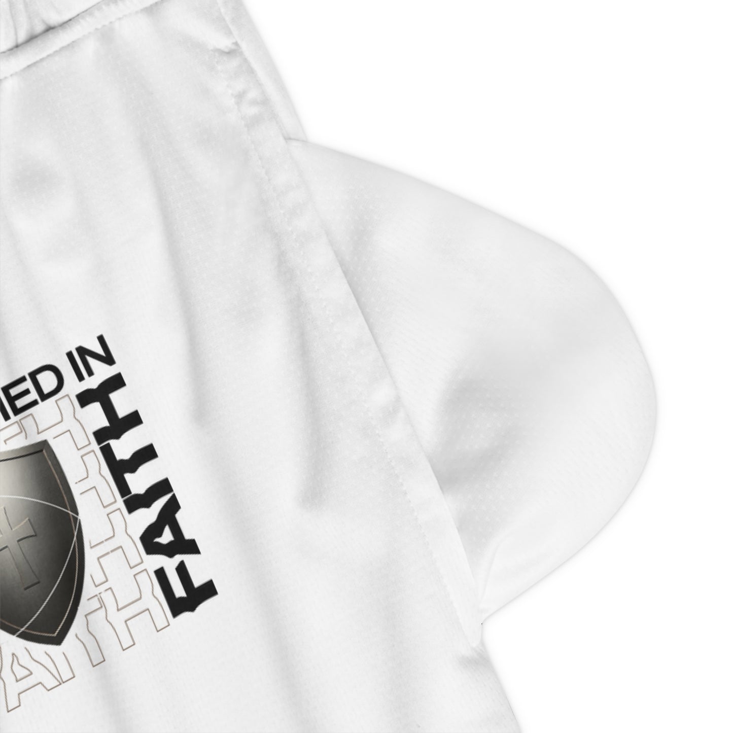 "Fortified In Faith " Unisex Basketball Rib Shorts - The Shield of Light