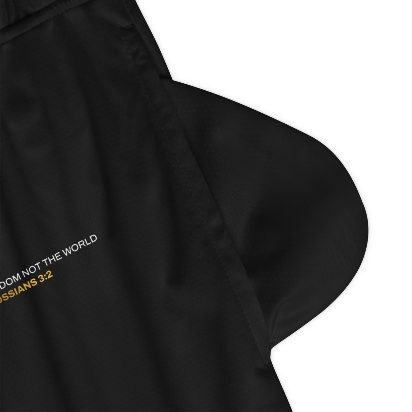 "Live By the Kingdom Not the World Colossians 3:2" Unisex Basketball Rib Shorts - The Shield of Light
