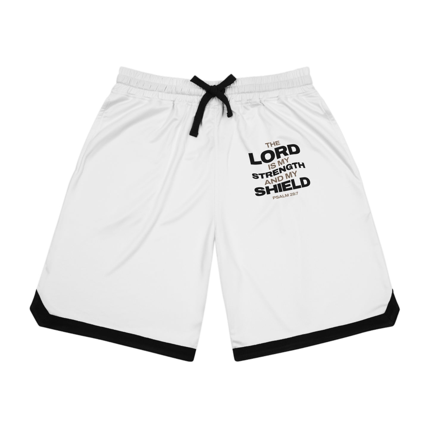 "The Lord Is My Strength and My Shield Psalm 28:7" Unisex Basketball Rib Shorts - The Shield of Light