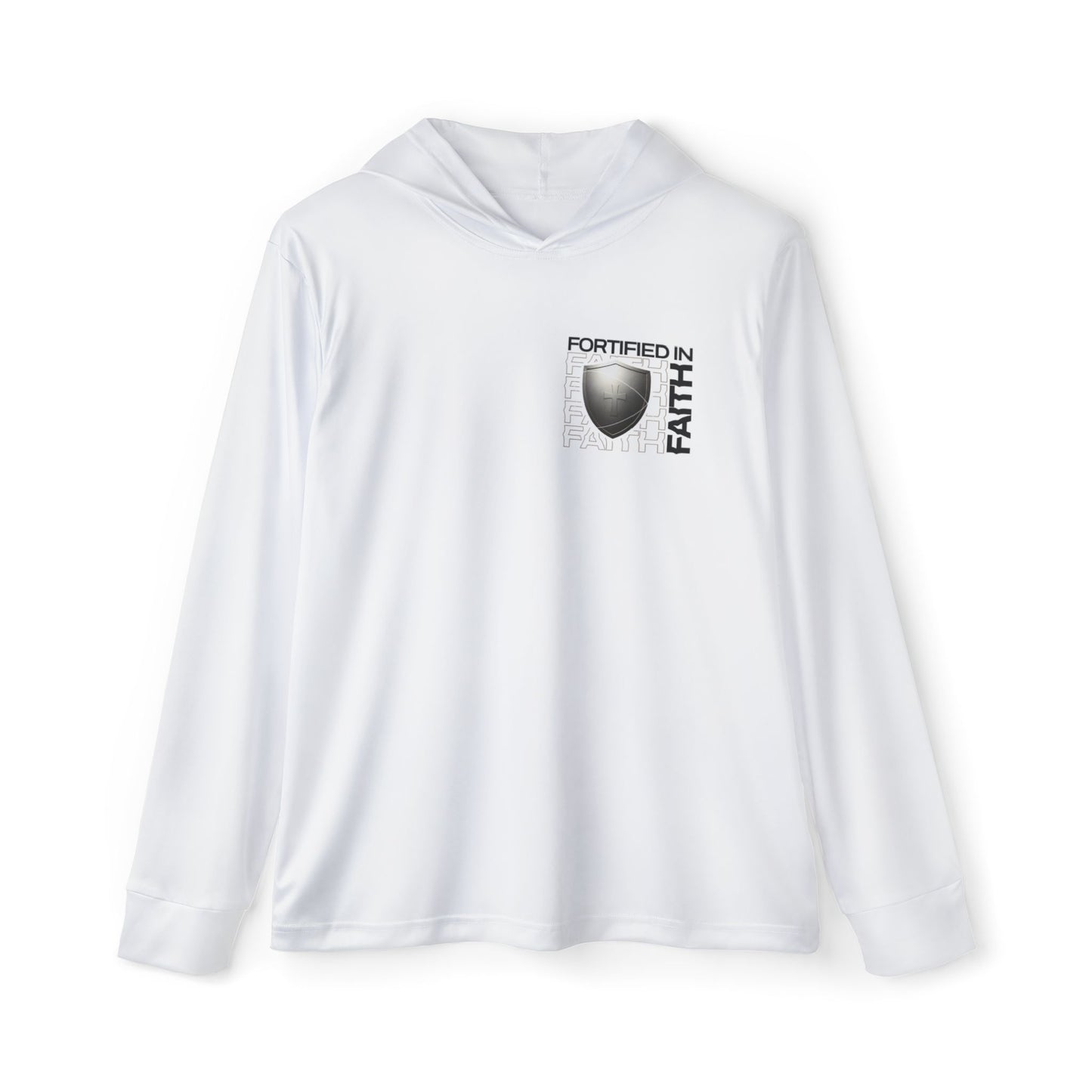 "Fortified In Faith " Sports Warmup Hoodie - The Shield of Light