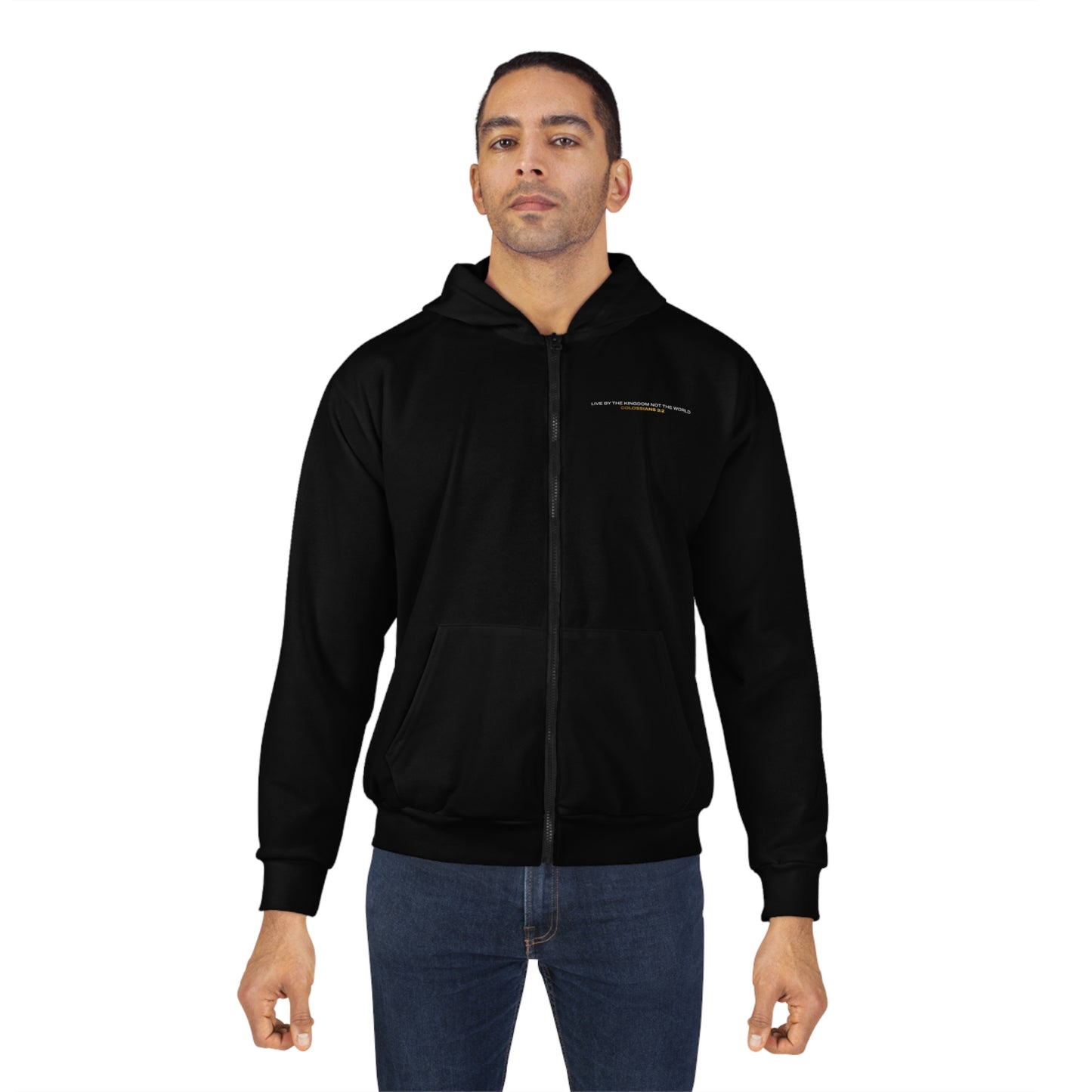 "Live By the Kingdom Not the World Colossians 3:2" Unisex Zip Hoodie - The Shield of Light