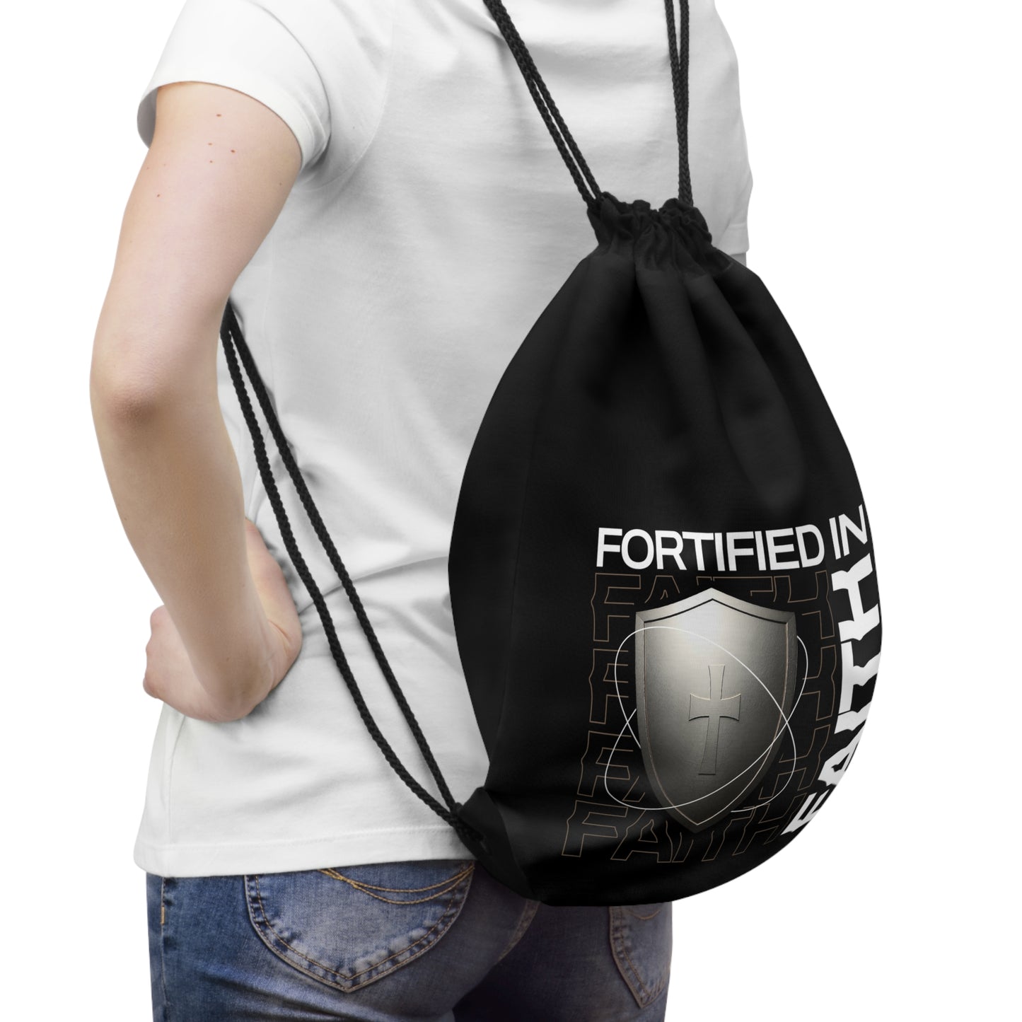Faith-Inspired Drawstring Bag - The Shield of Light