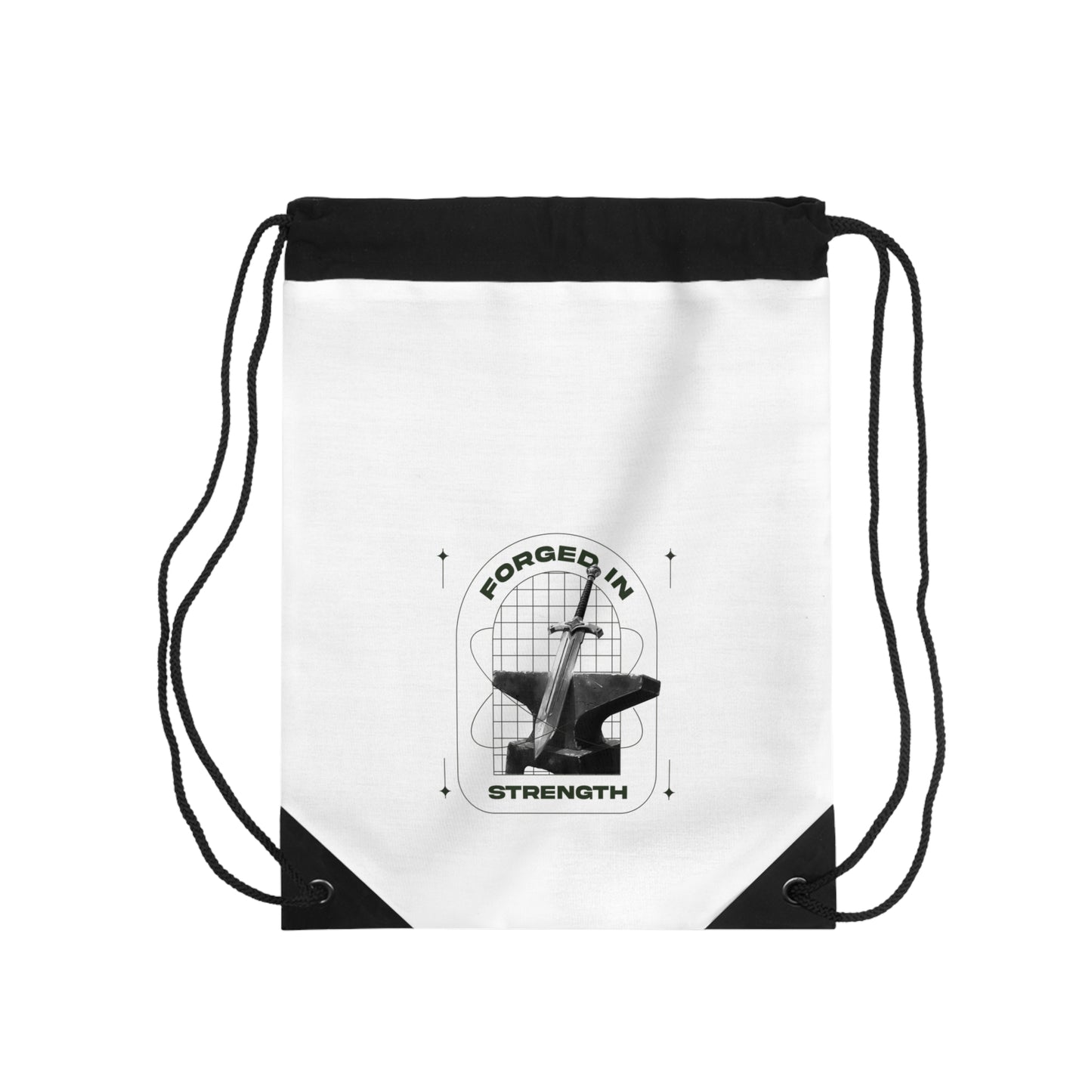 Forged in Strength Drawstring Bag - The Shield of Light
