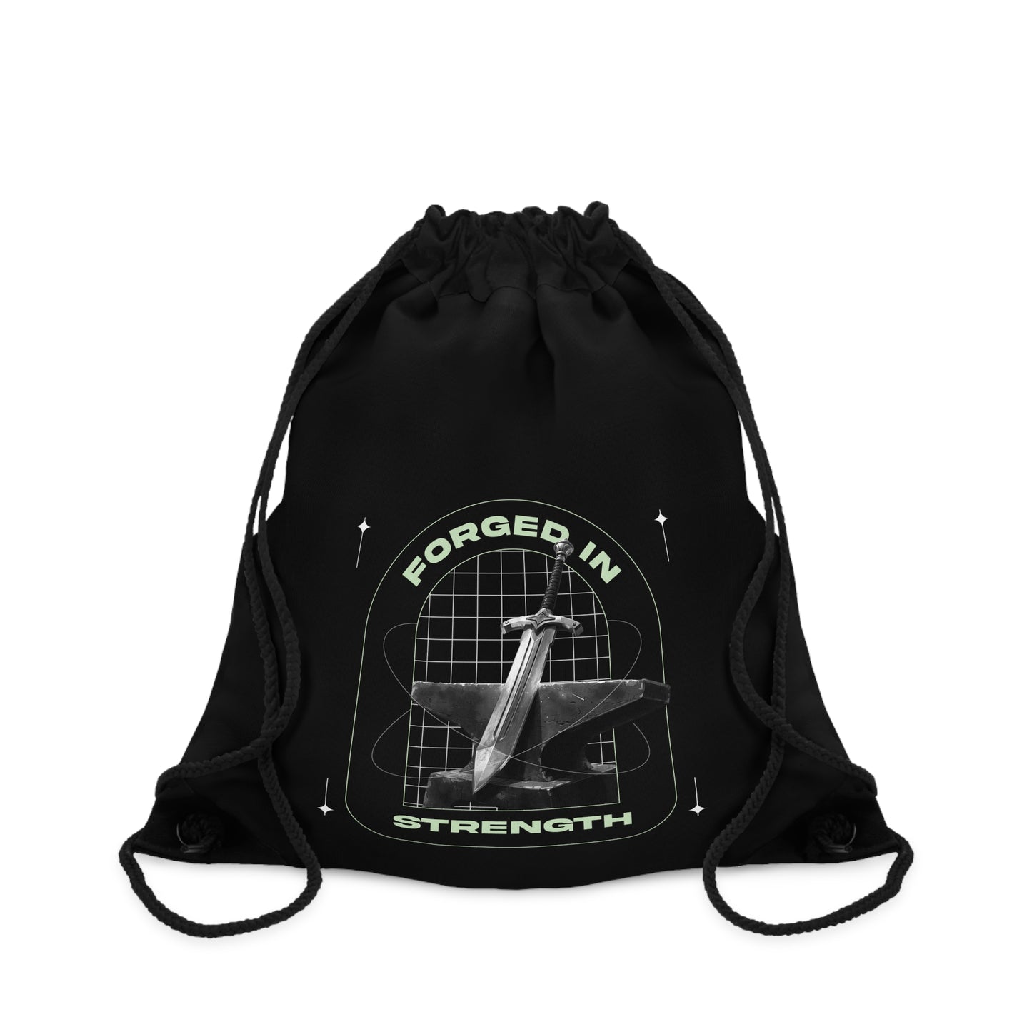 Forged in Strength Drawstring Bag - The Shield of Light