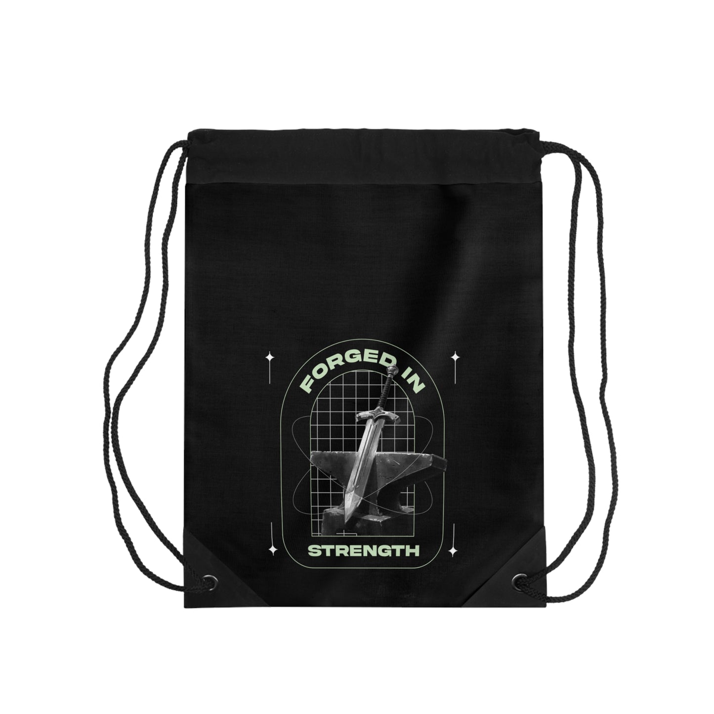 Forged in Strength Drawstring Bag - The Shield of Light