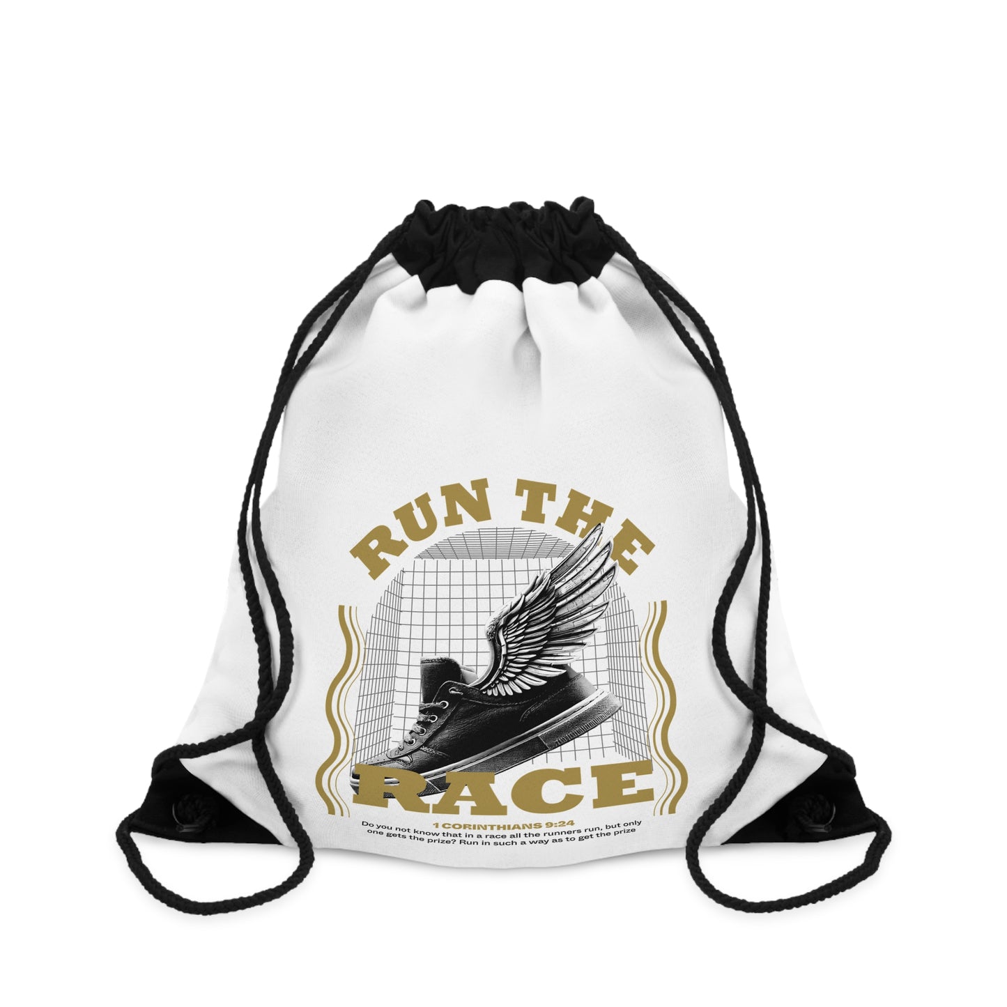 "Run The Race" Unisex Drawstring Bag - The Shield of Light