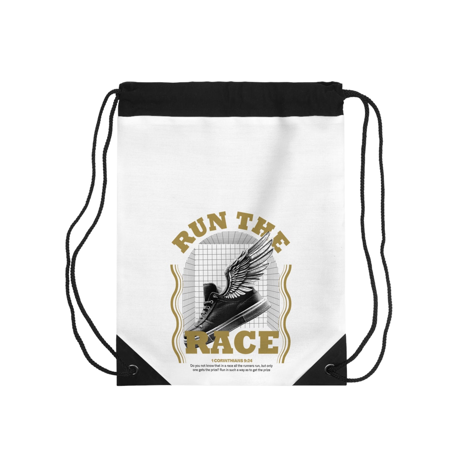 "Run The Race" Unisex Drawstring Bag - The Shield of Light