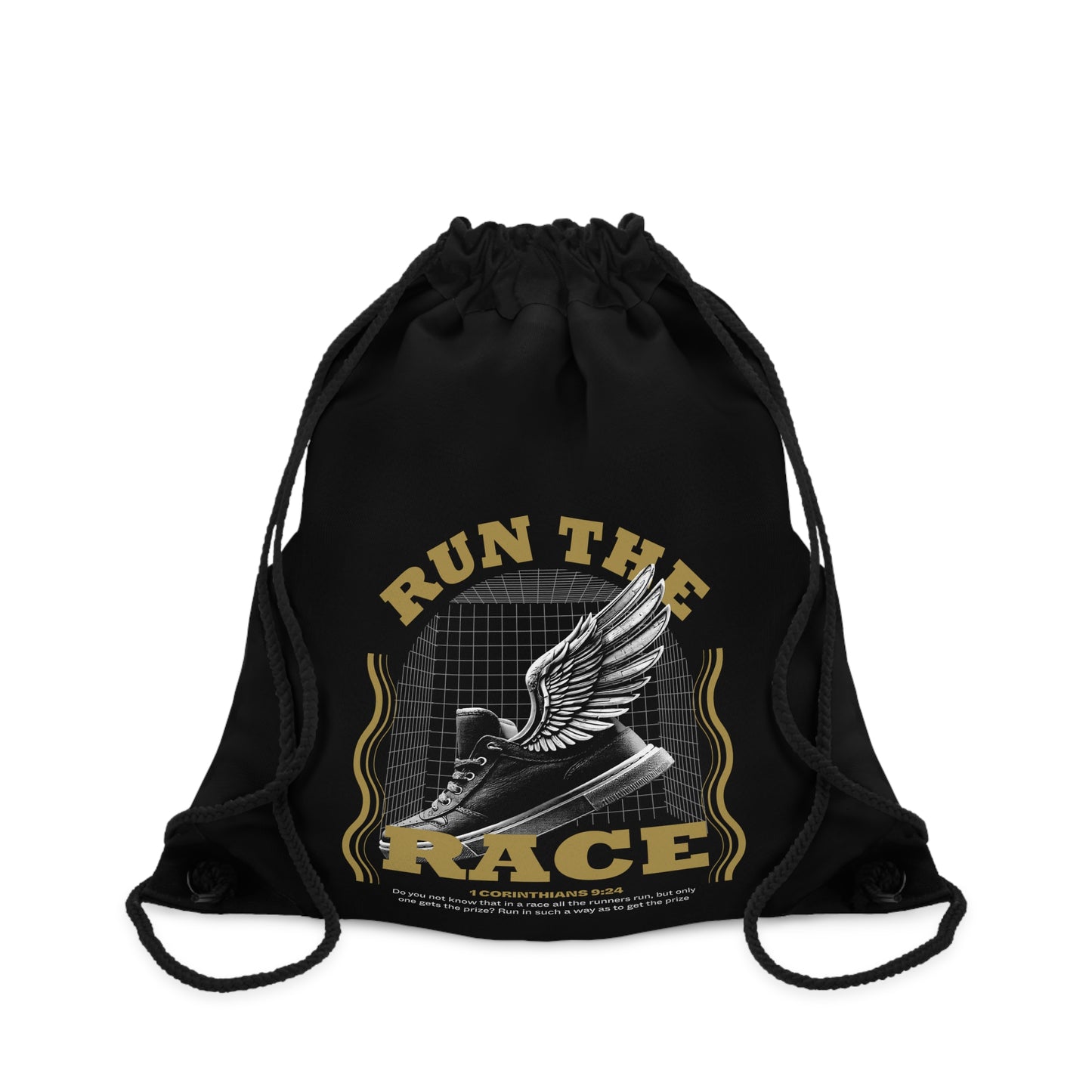 "Run The Race" Unisex Drawstring Bag - The Shield of Light