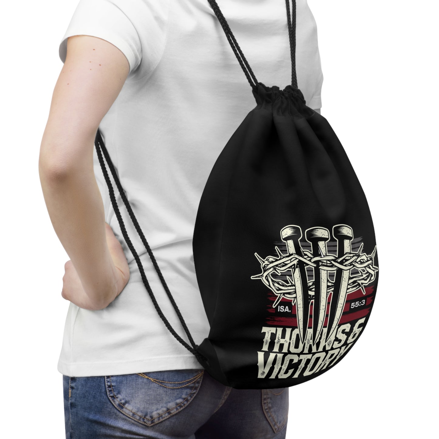 "Thorns & Victory" Unisex Drawstring Bag - The Shield of Light