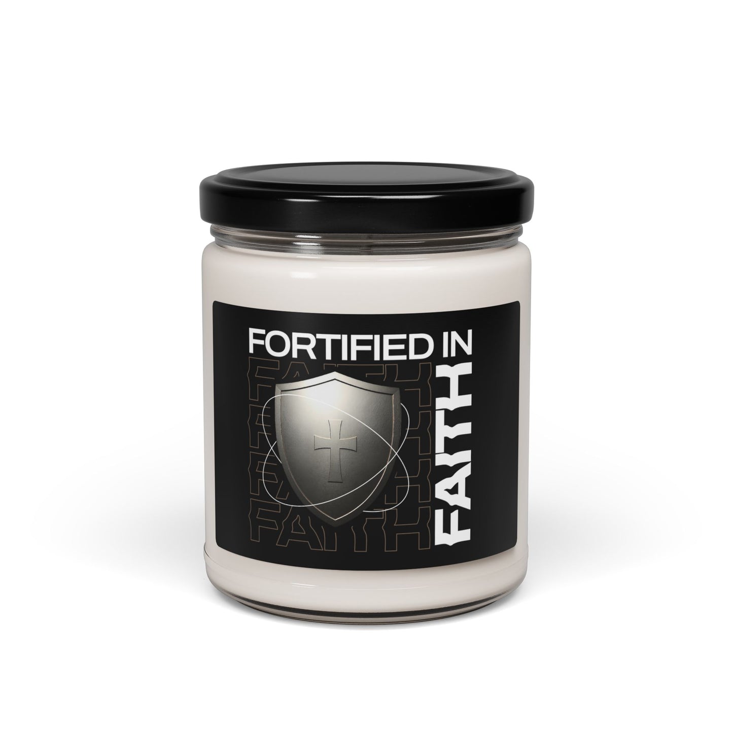 Faith-Themed Scented Soy Candle - Fortified in Faith - 9oz - The Shield of Light
