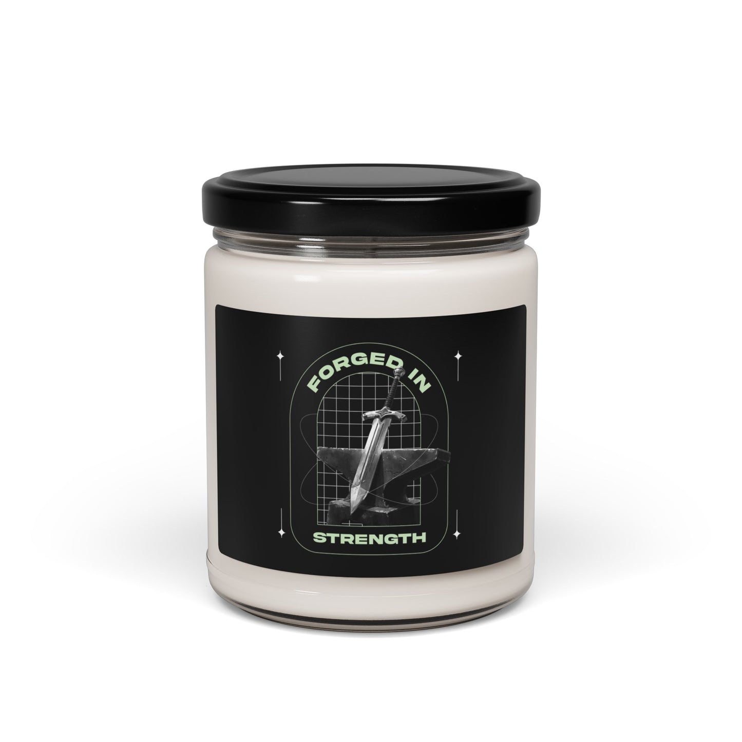 Forged in Strength Scented Soy Candle - 9oz | Motivational Home Decor - The Shield of Light