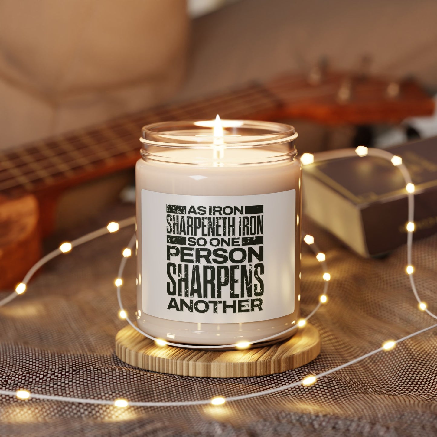 Inspirational Soy Candle - As Iron Sharpens Iron - The Shield of Light