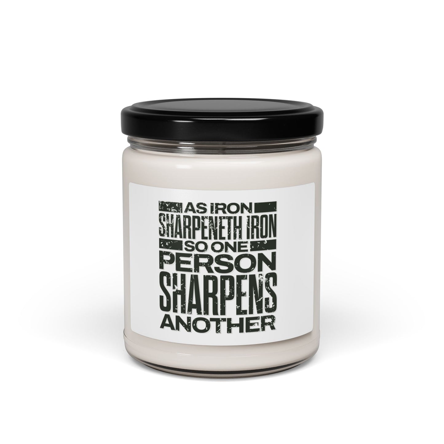 Inspirational Soy Candle - As Iron Sharpens Iron - The Shield of Light