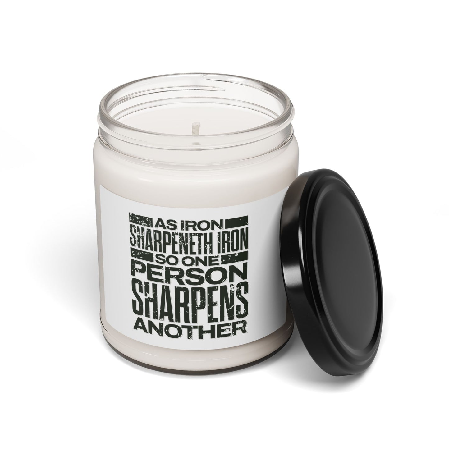 Inspirational Soy Candle - As Iron Sharpens Iron - The Shield of Light