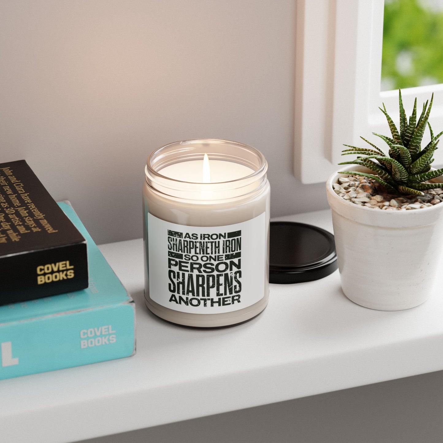 Inspirational Soy Candle - As Iron Sharpens Iron - The Shield of Light