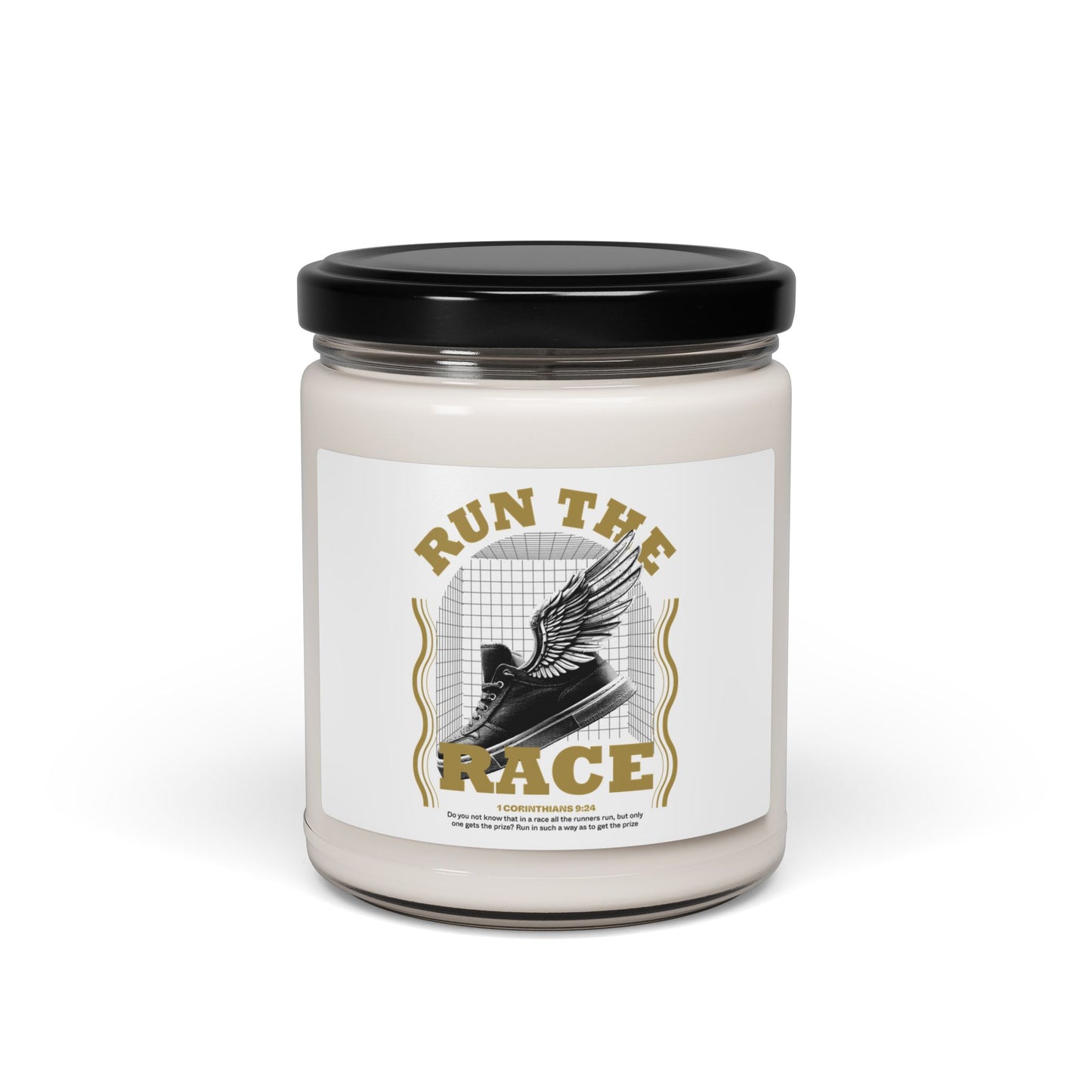 "Run The Race" Unisex Scented Soy Candle, 9oz - The Shield of Light