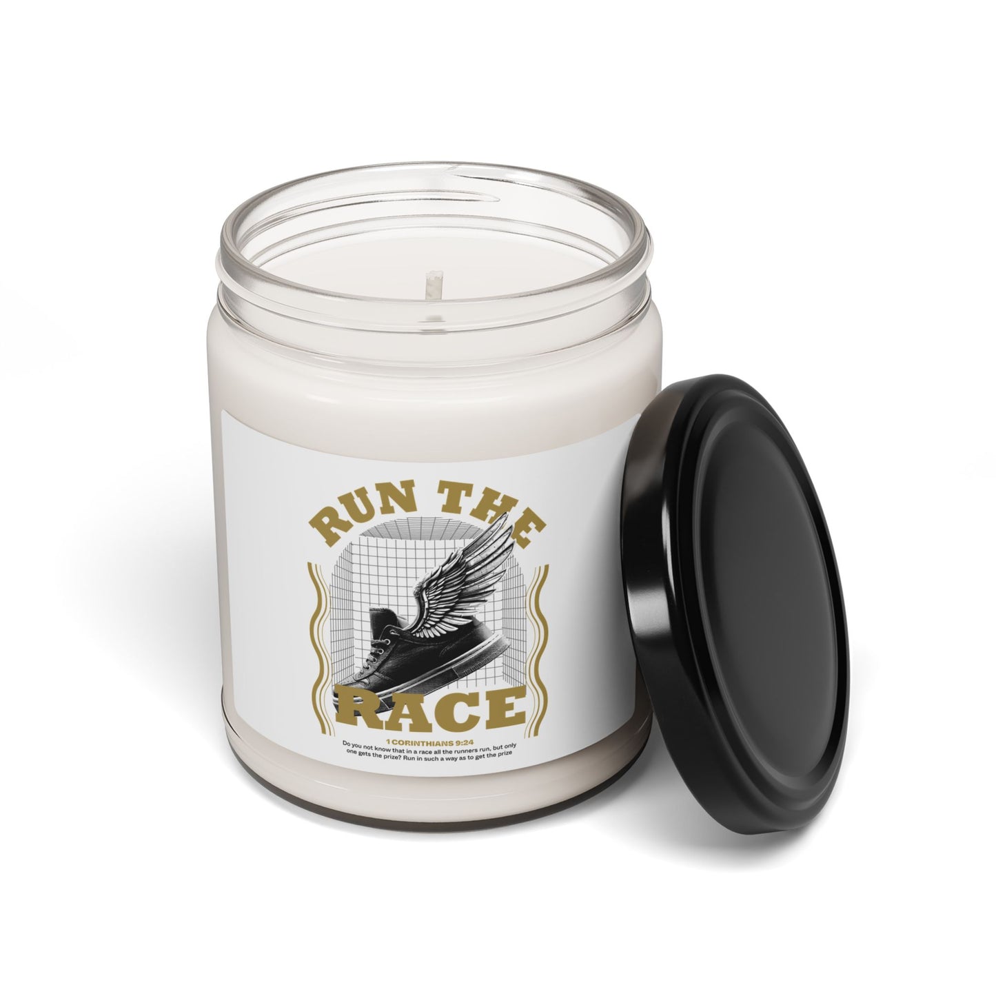 "Run The Race" Unisex Scented Soy Candle, 9oz - The Shield of Light