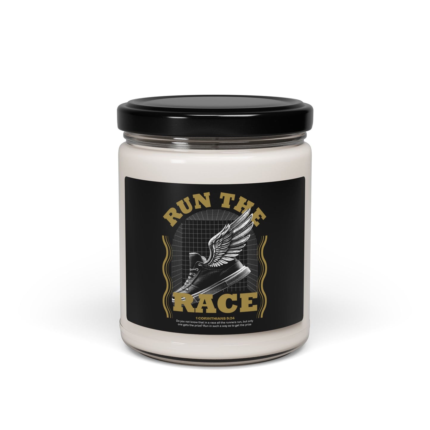 "Run The Race" Unisex Scented Soy Candle, 9oz - The Shield of Light