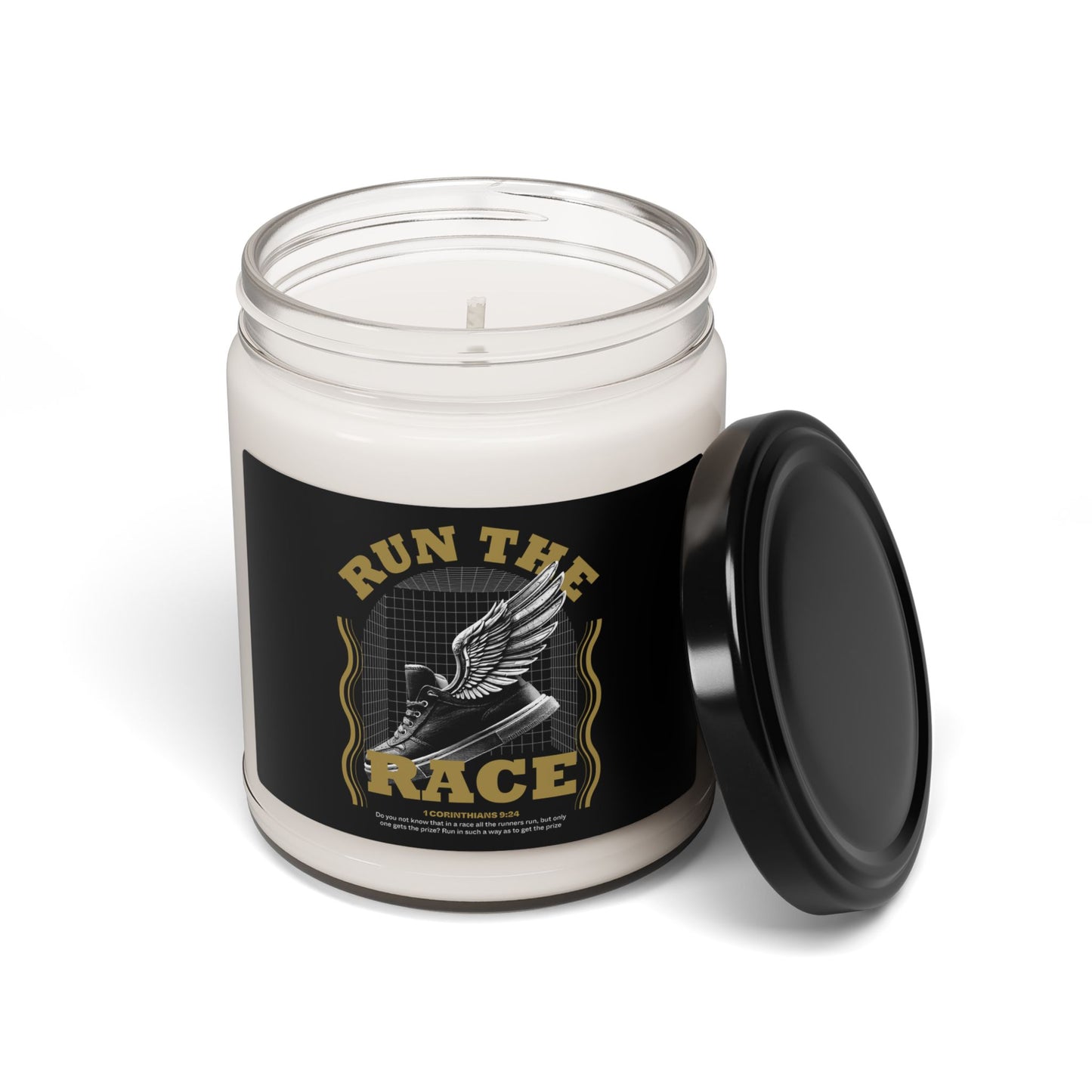 "Run The Race" Unisex Scented Soy Candle, 9oz - The Shield of Light
