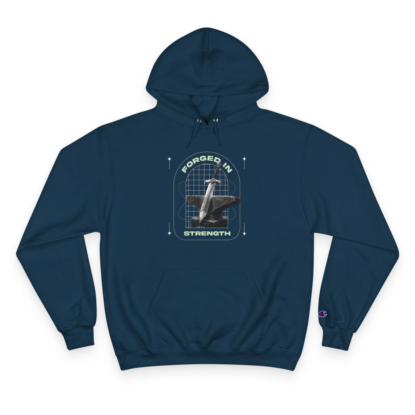 "Forged In Strength" Inspirational Champion Hoodie - The Shield of Light