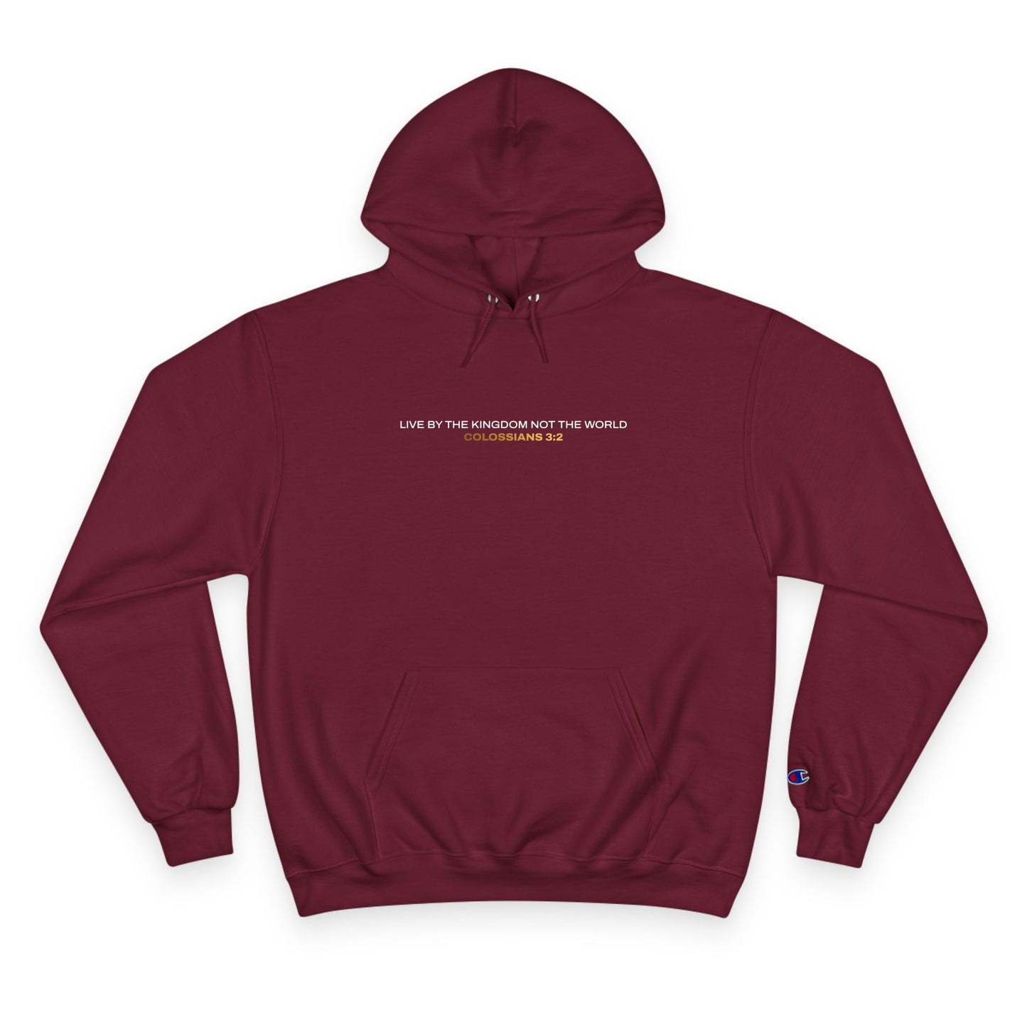 "Live By the Kingdom Not the World Colossians 3:2" Inspirational Champion Hoodie - The Shield of Light