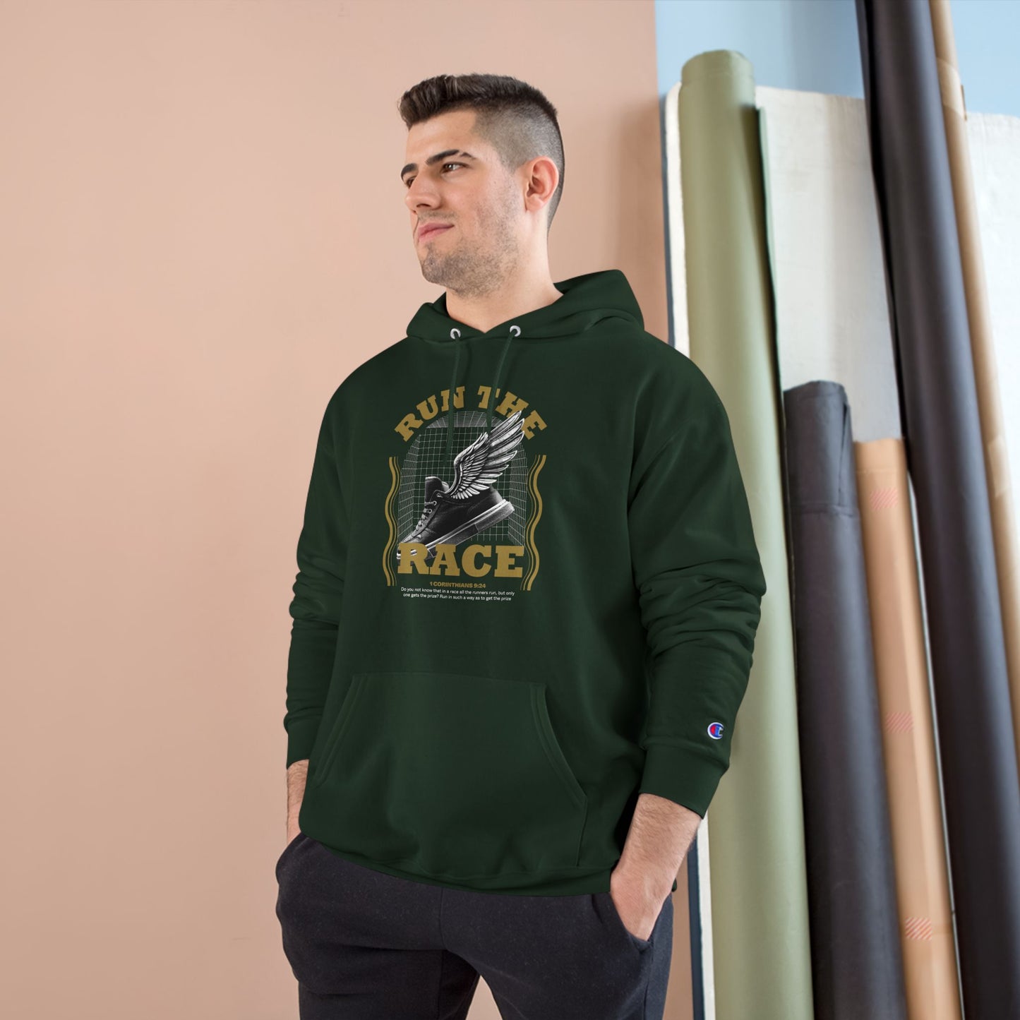 "Run The Race" Inspirational Champion Hoodie - The Shield of Light