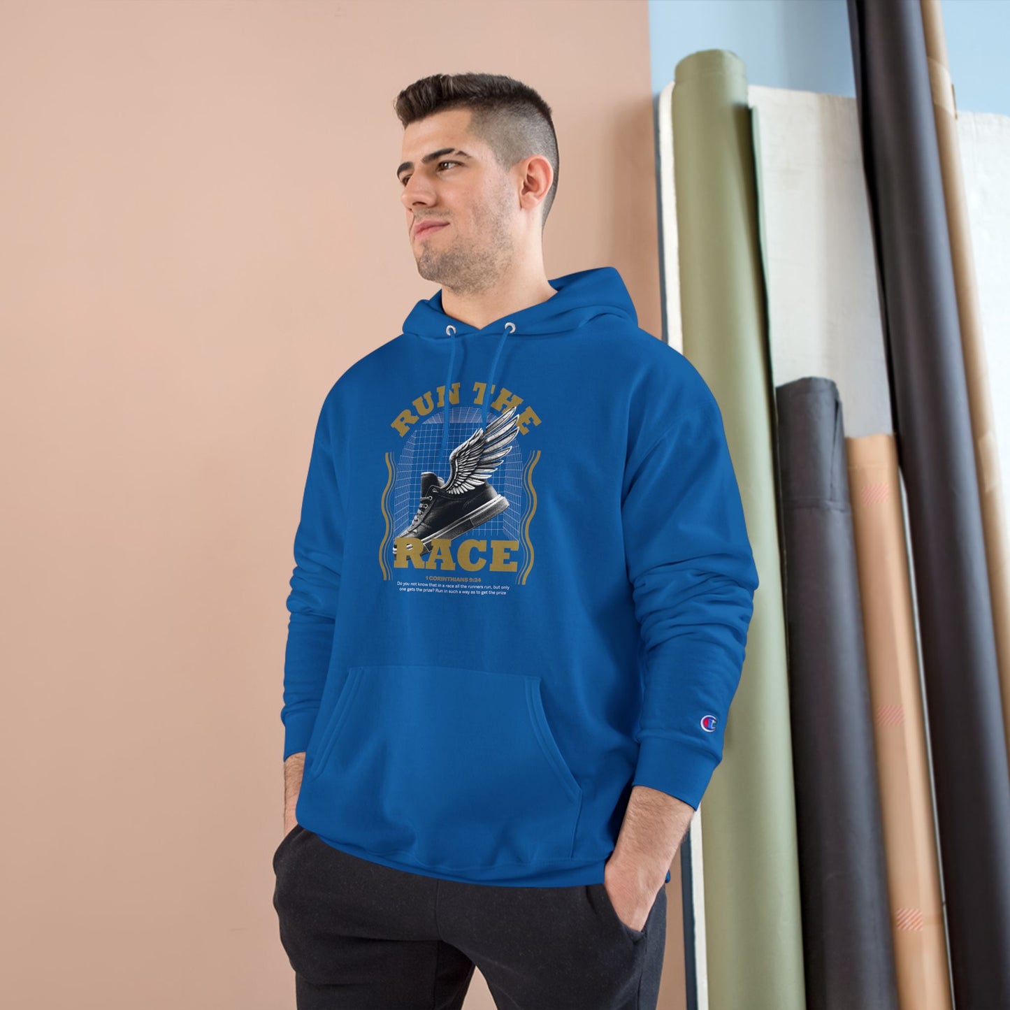 "Run The Race" Inspirational Champion Hoodie - The Shield of Light