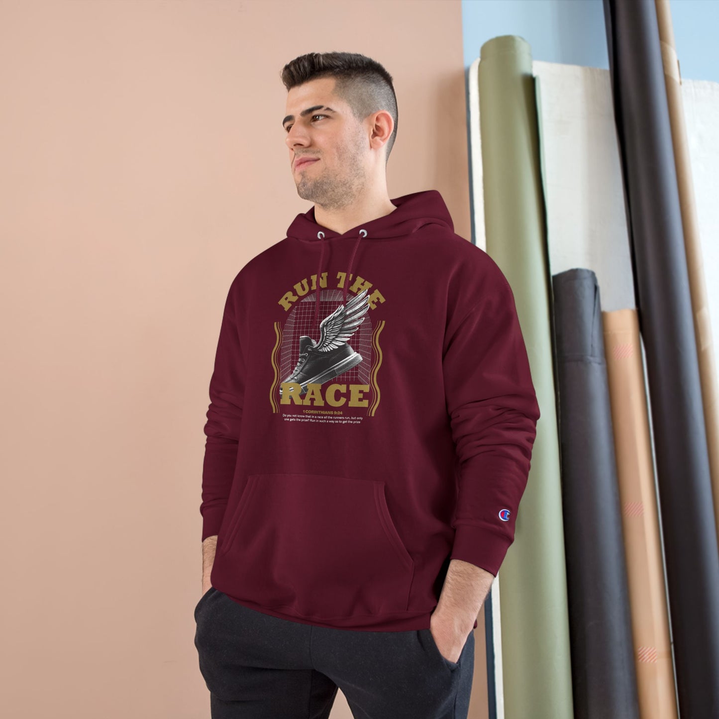 "Run The Race" Inspirational Champion Hoodie - The Shield of Light