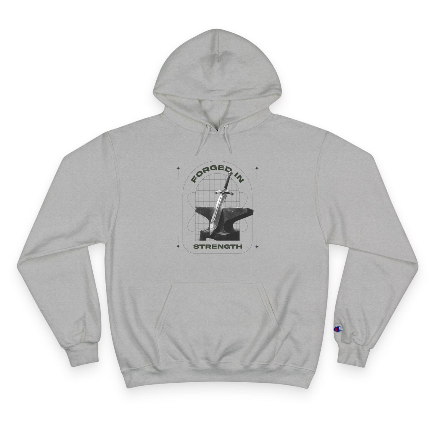 "Forged In Strength" Inspirational Champion Hoodie - The Shield of Light
