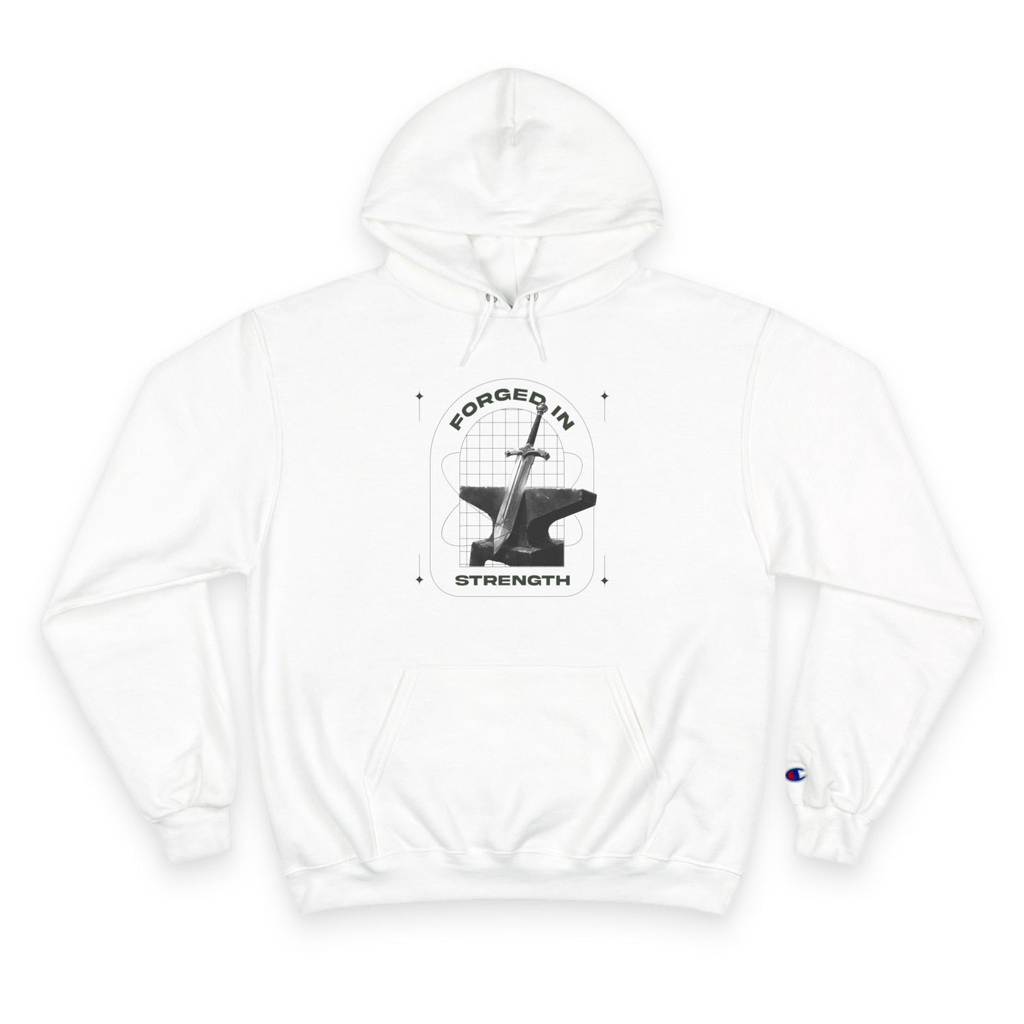 "Forged In Strength" Inspirational Champion Hoodie - The Shield of Light