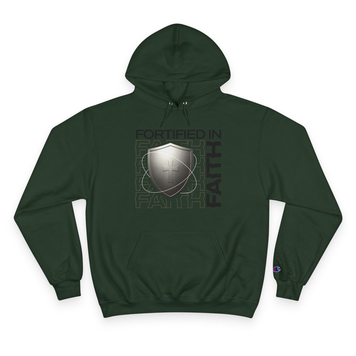 "Fortified In Faith " Inspirational Champion Hoodie - The Shield of Light