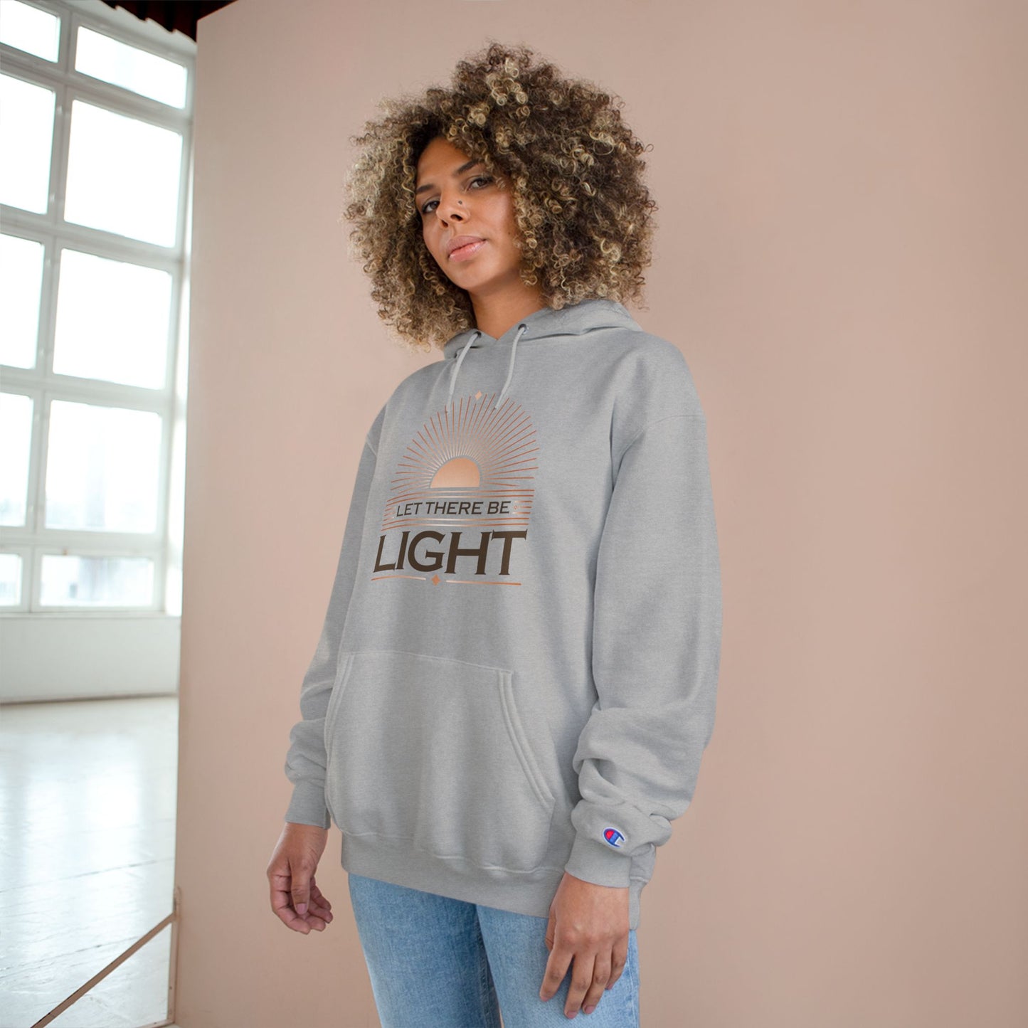 "Let There Be Light" Inspirational Champion Hoodie - The Shield of Light