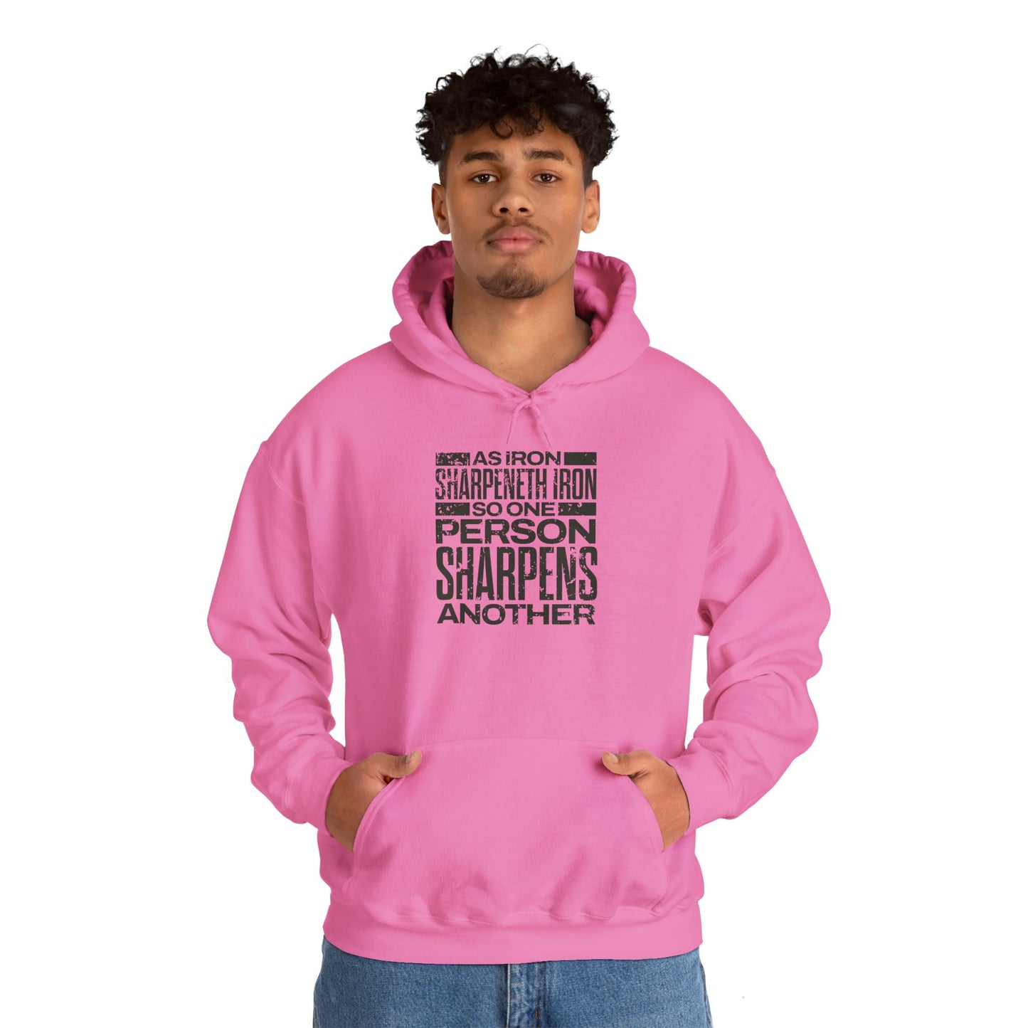 "As Iron Sharpeneth Iron So One Person Sharpens Another" Unisex Heavy Blend™ Hoodies - The Shield of Light