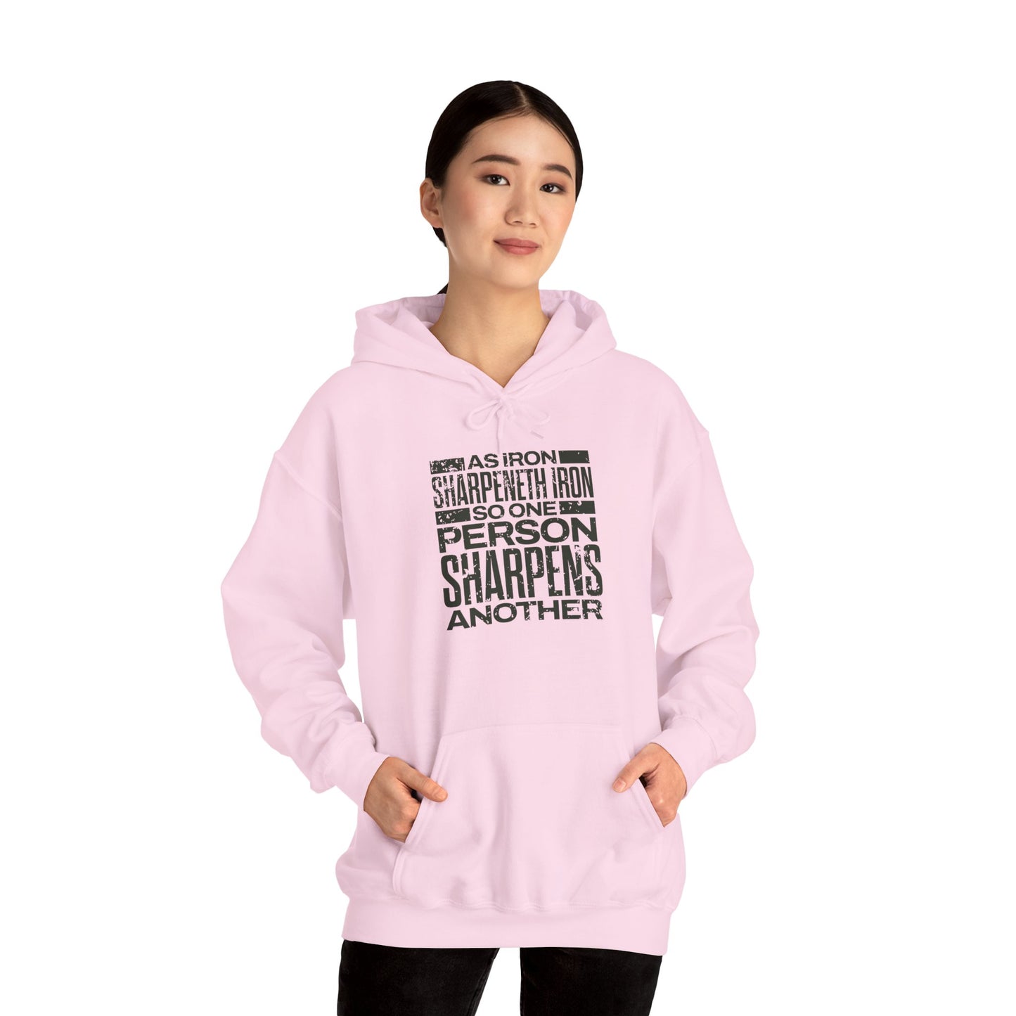 "As Iron Sharpeneth Iron So One Person Sharpens Another" Unisex Heavy Blend™ Hoodies - The Shield of Light