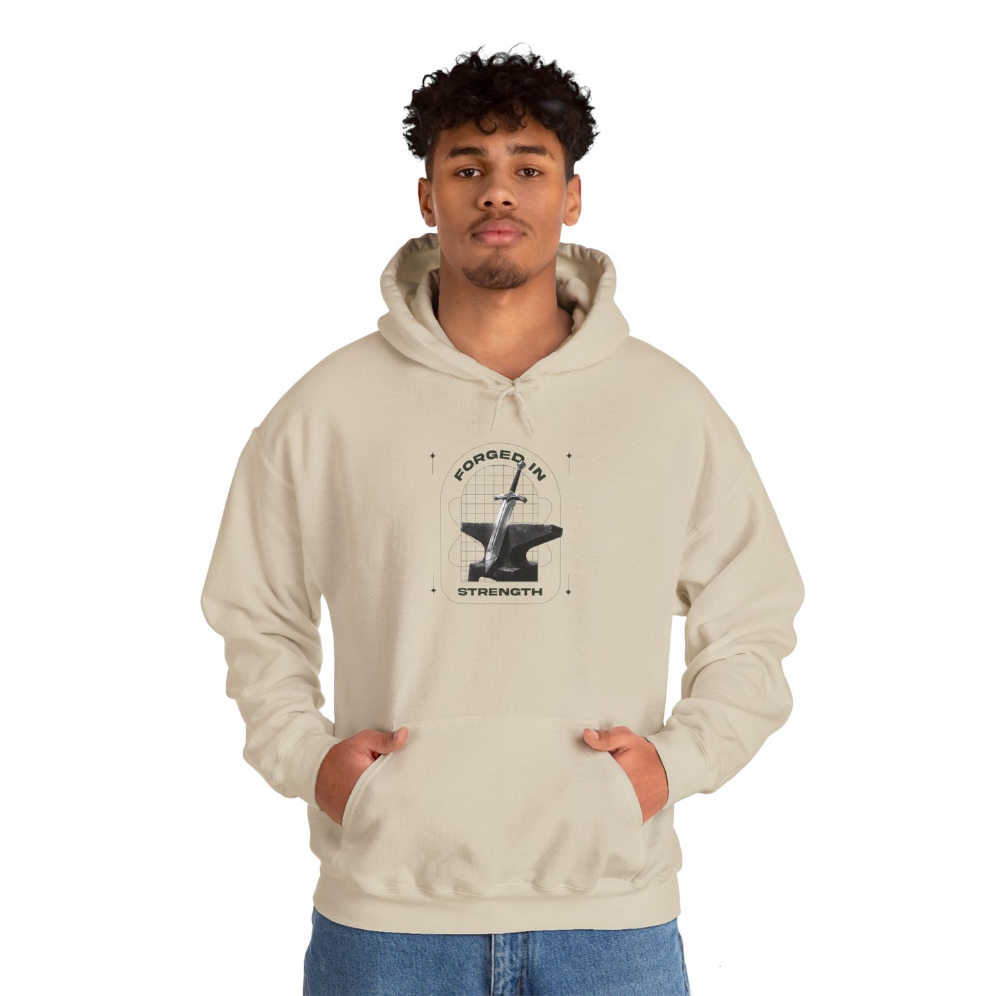 "Forged In Strength" Unisex Heavy Blend™ Hoodies - The Shield of Light