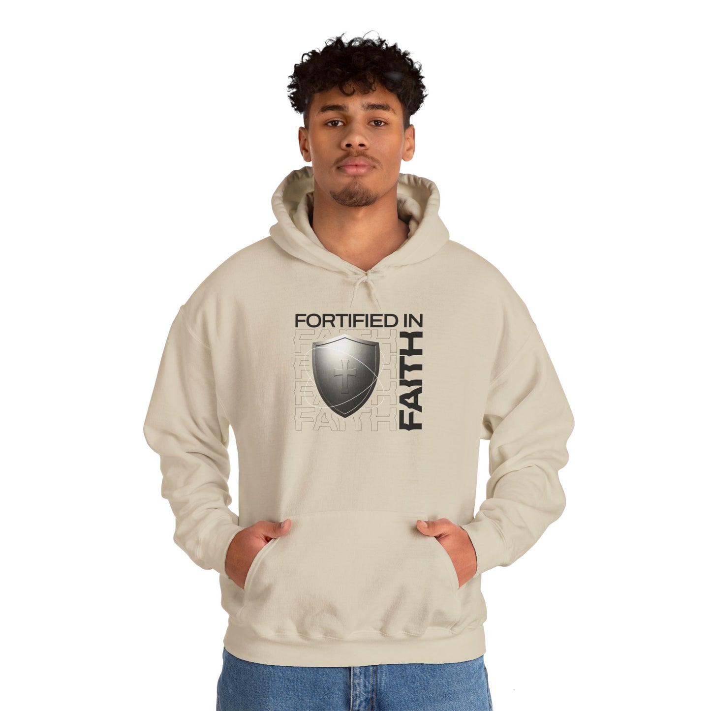 "Fortified In Faith " Unisex Heavy Blend™ Hoodies - The Shield of Light