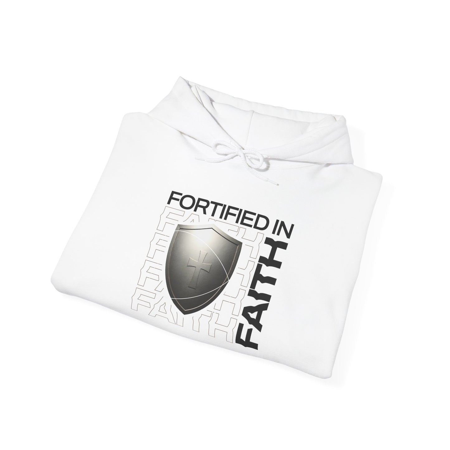 "Fortified In Faith " Unisex Heavy Blend™ Hoodies - The Shield of Light