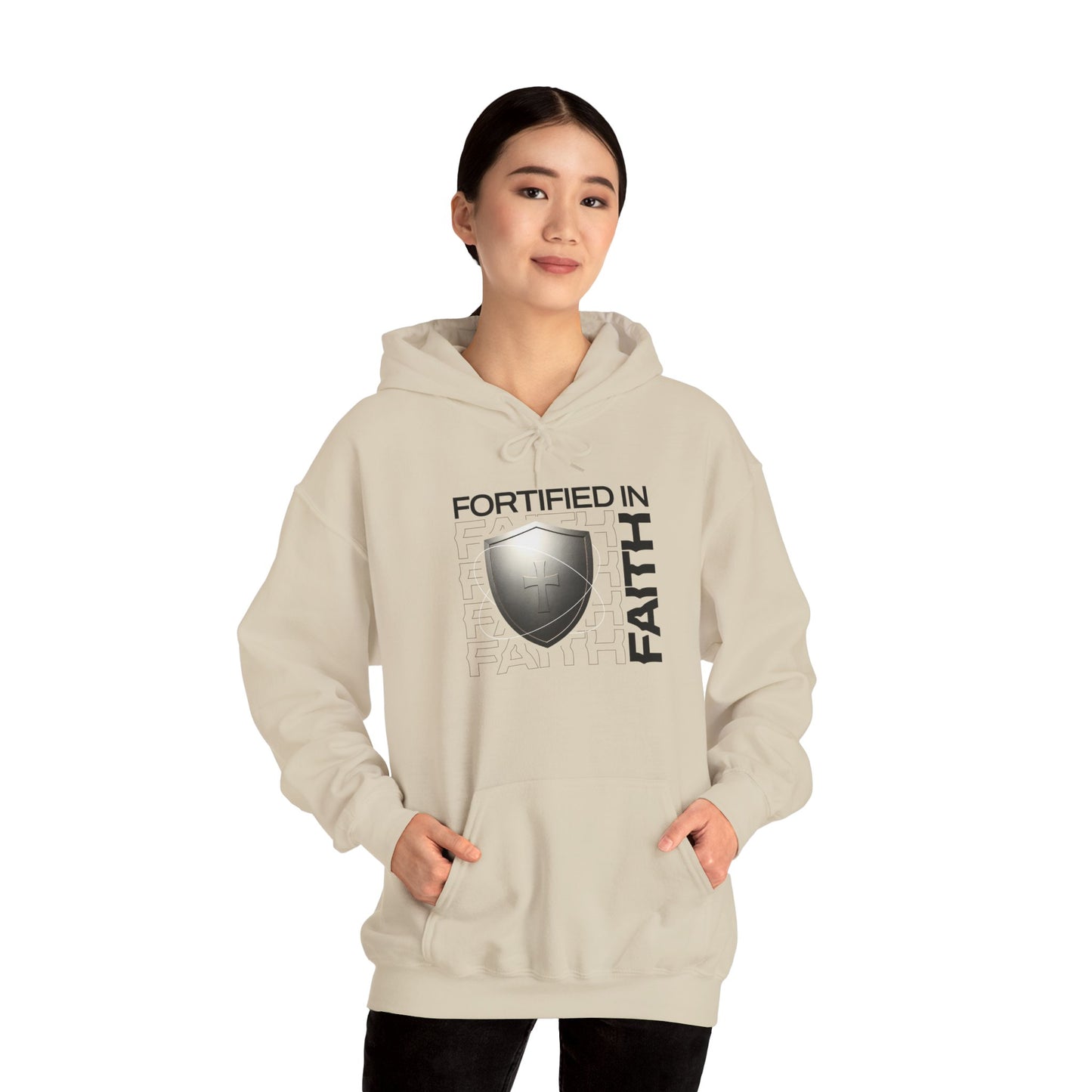 "Fortified In Faith " Unisex Heavy Blend™ Hoodies - The Shield of Light