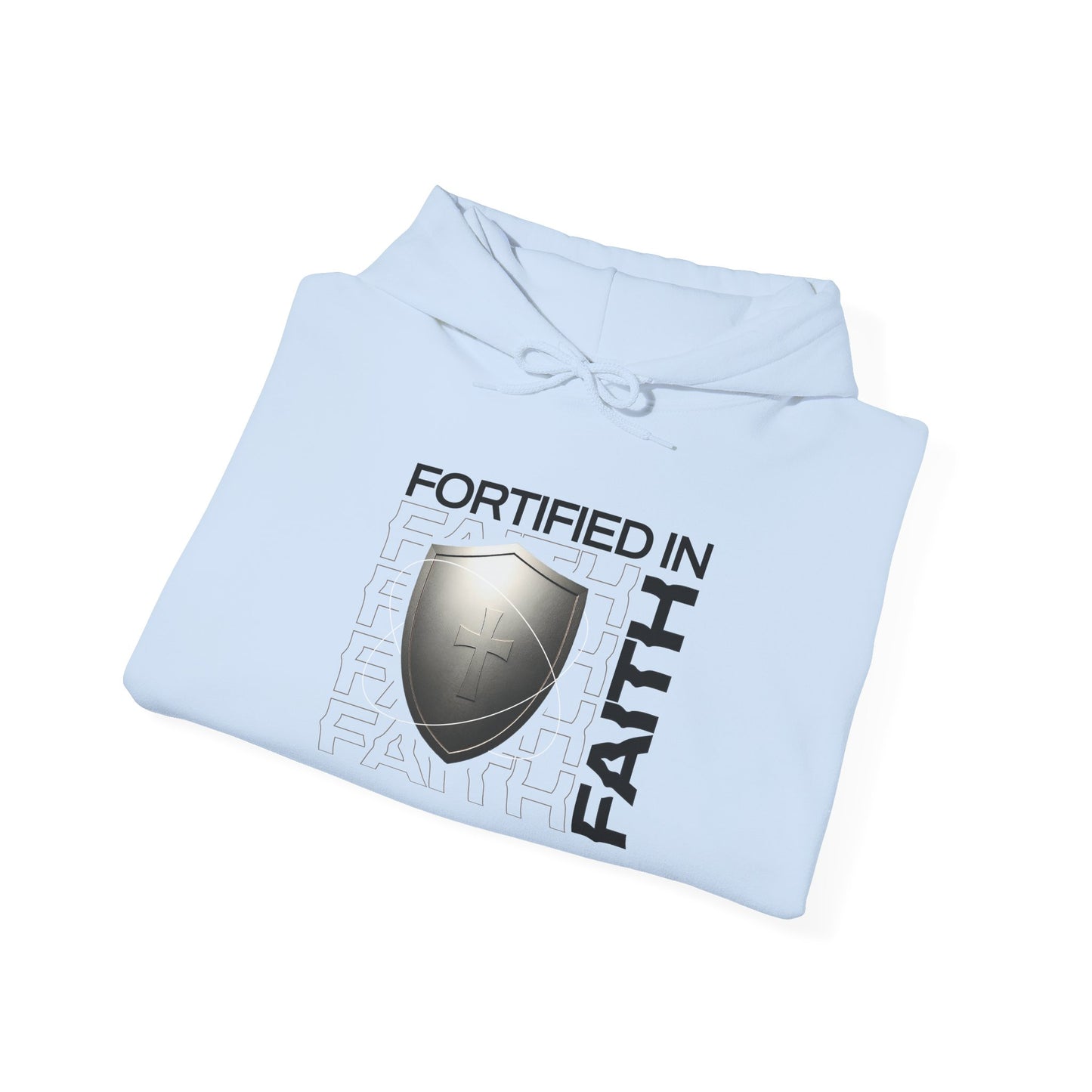 "Fortified In Faith " Unisex Heavy Blend™ Hoodies - The Shield of Light