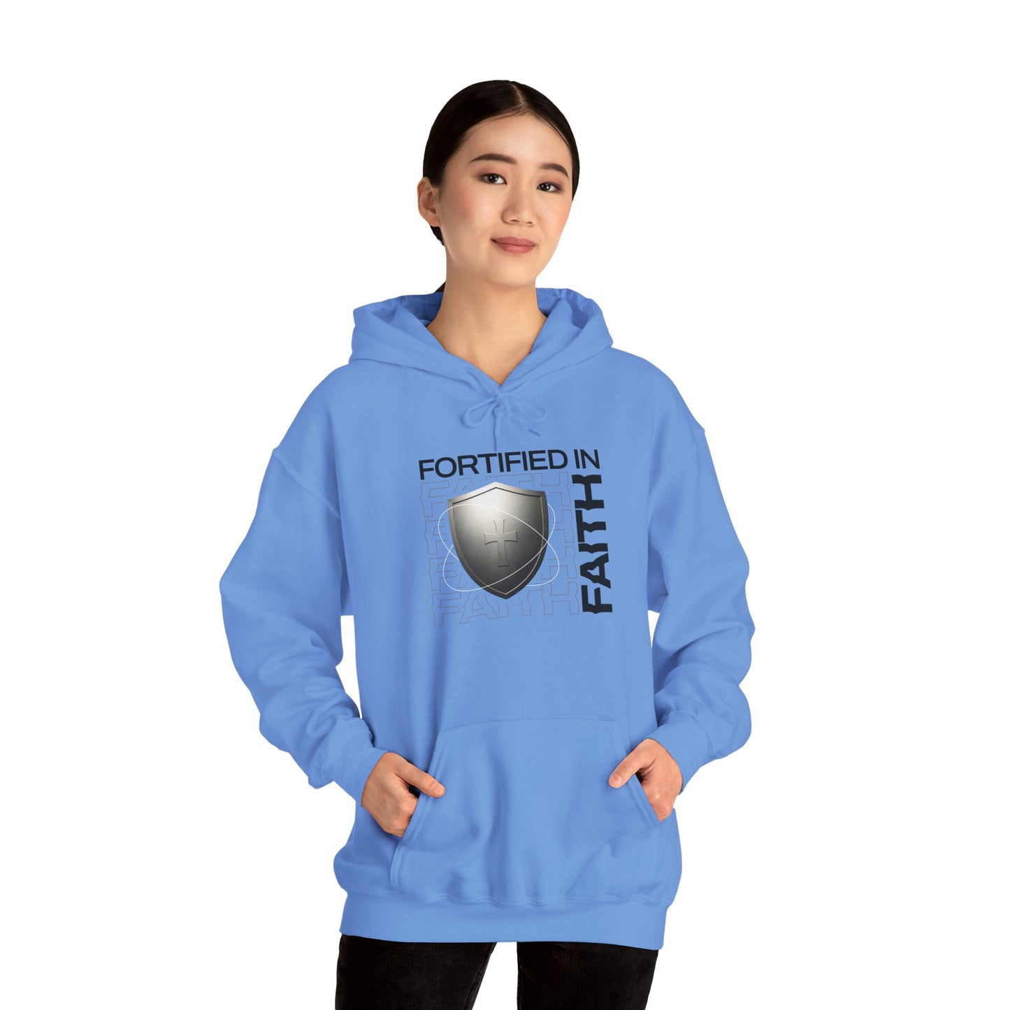 "Fortified In Faith " Unisex Heavy Blend™ Hoodies - The Shield of Light