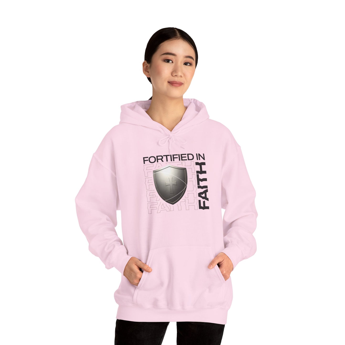 "Fortified In Faith " Unisex Heavy Blend™ Hoodies - The Shield of Light
