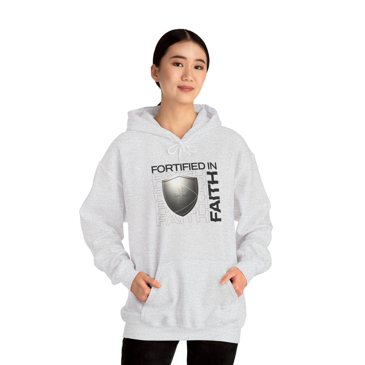 "Fortified In Faith " Unisex Heavy Blend™ Hoodies - The Shield of Light